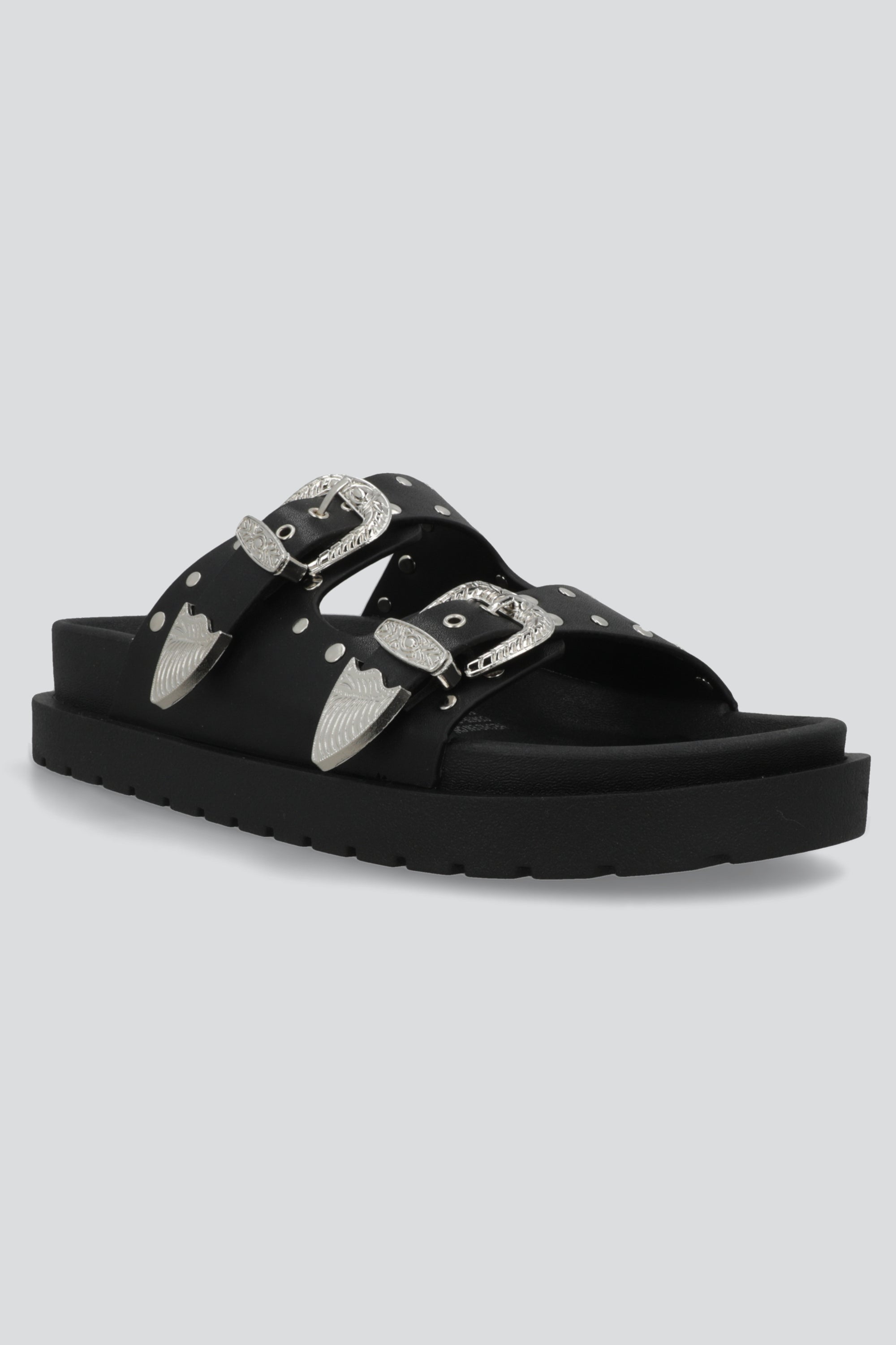 Sandalia Hebillas Studs Megas NEGRO