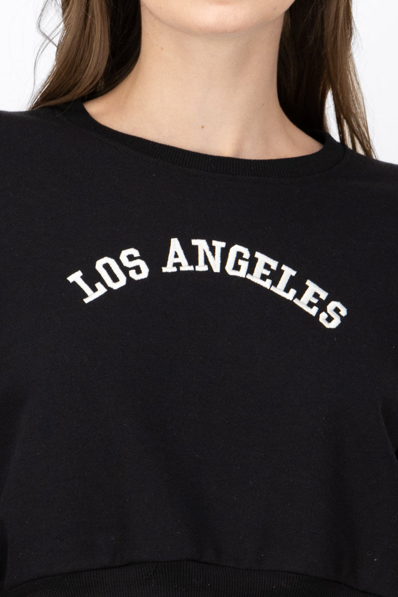 Sudadera cropped los angeles NEGRO