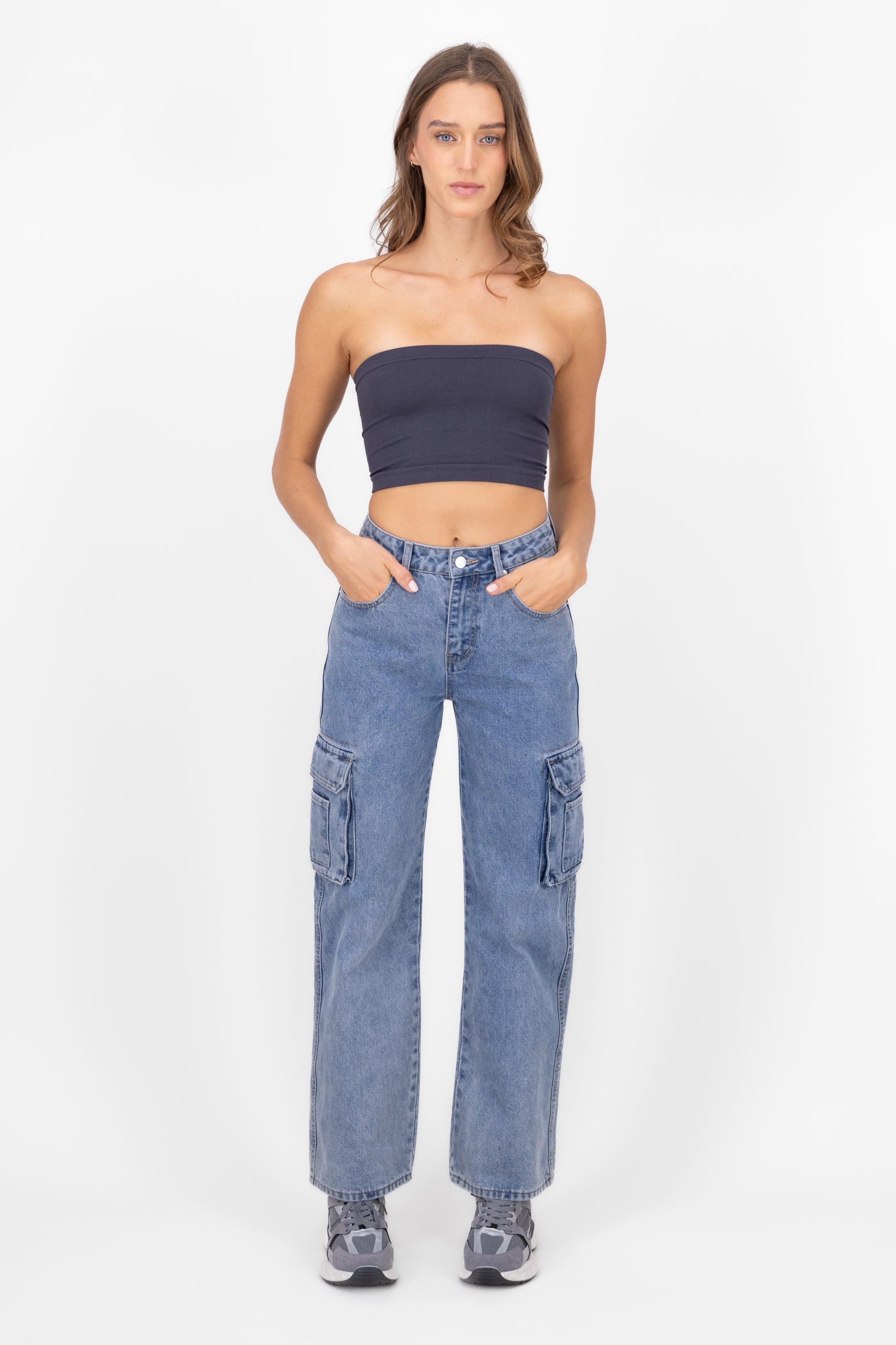 Jeans cargo doble bolsa LIGHT WASH