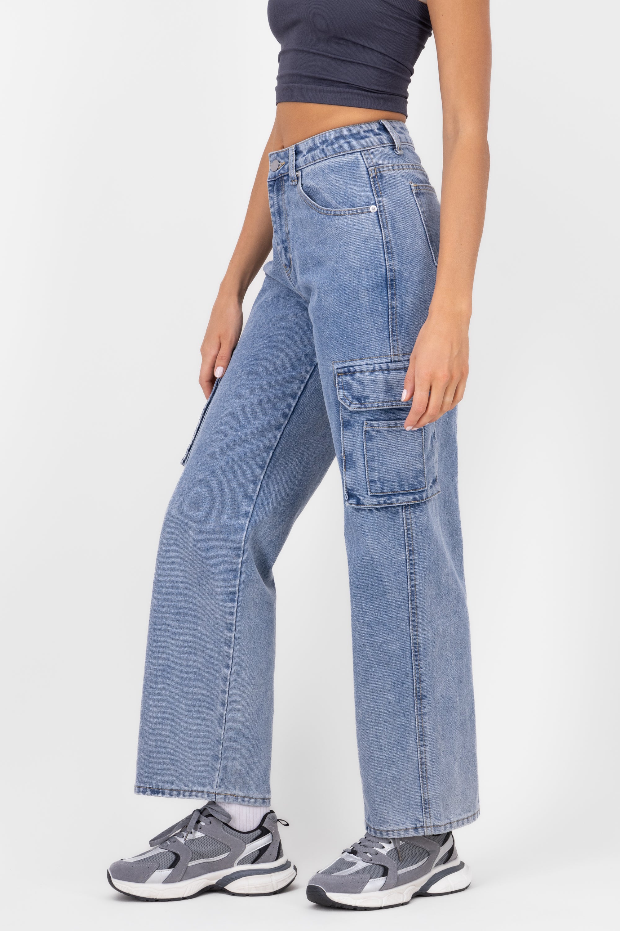 Jeans cargo doble bolsa LIGHT WASH
