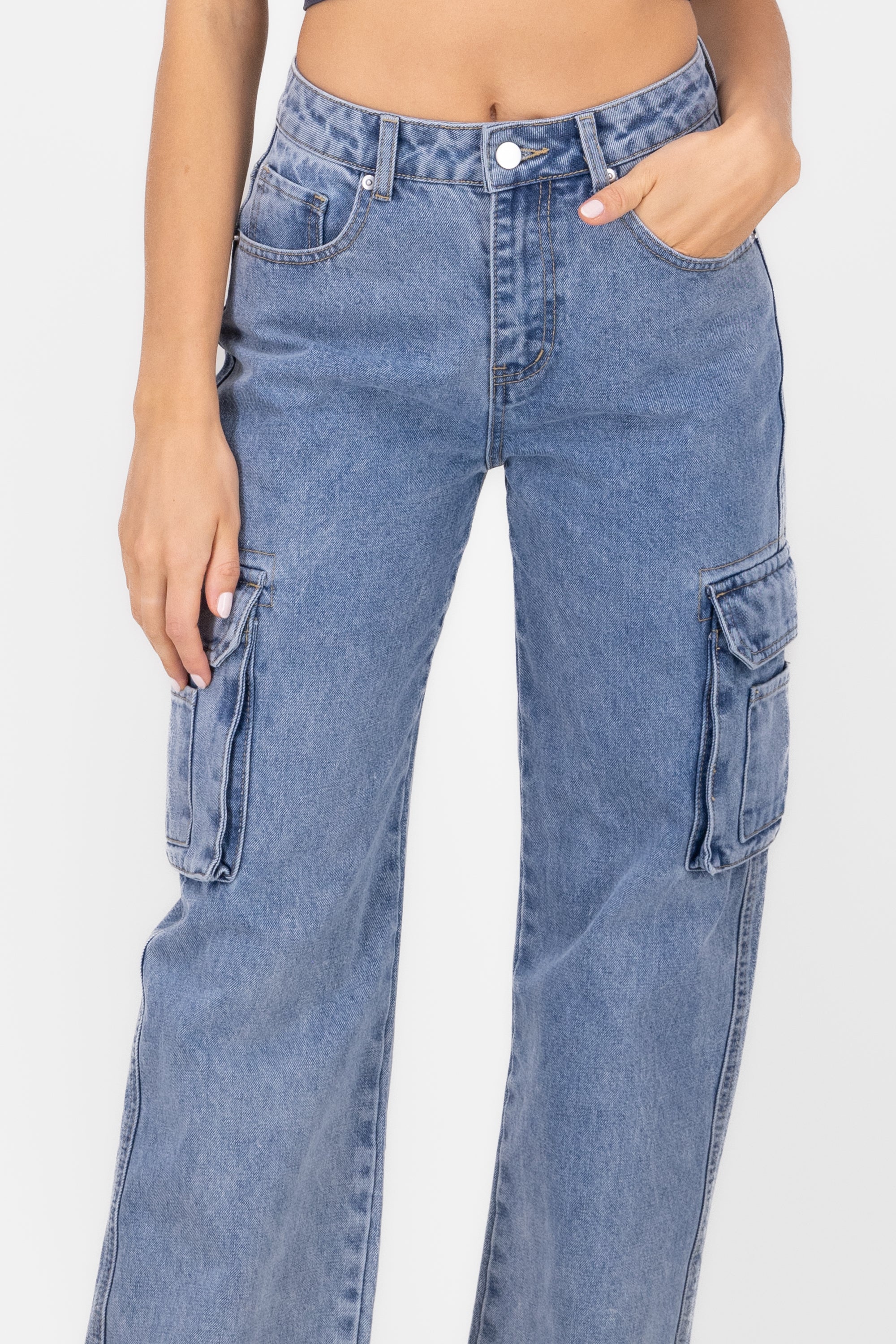 Jeans cargo doble bolsa LIGHT WASH