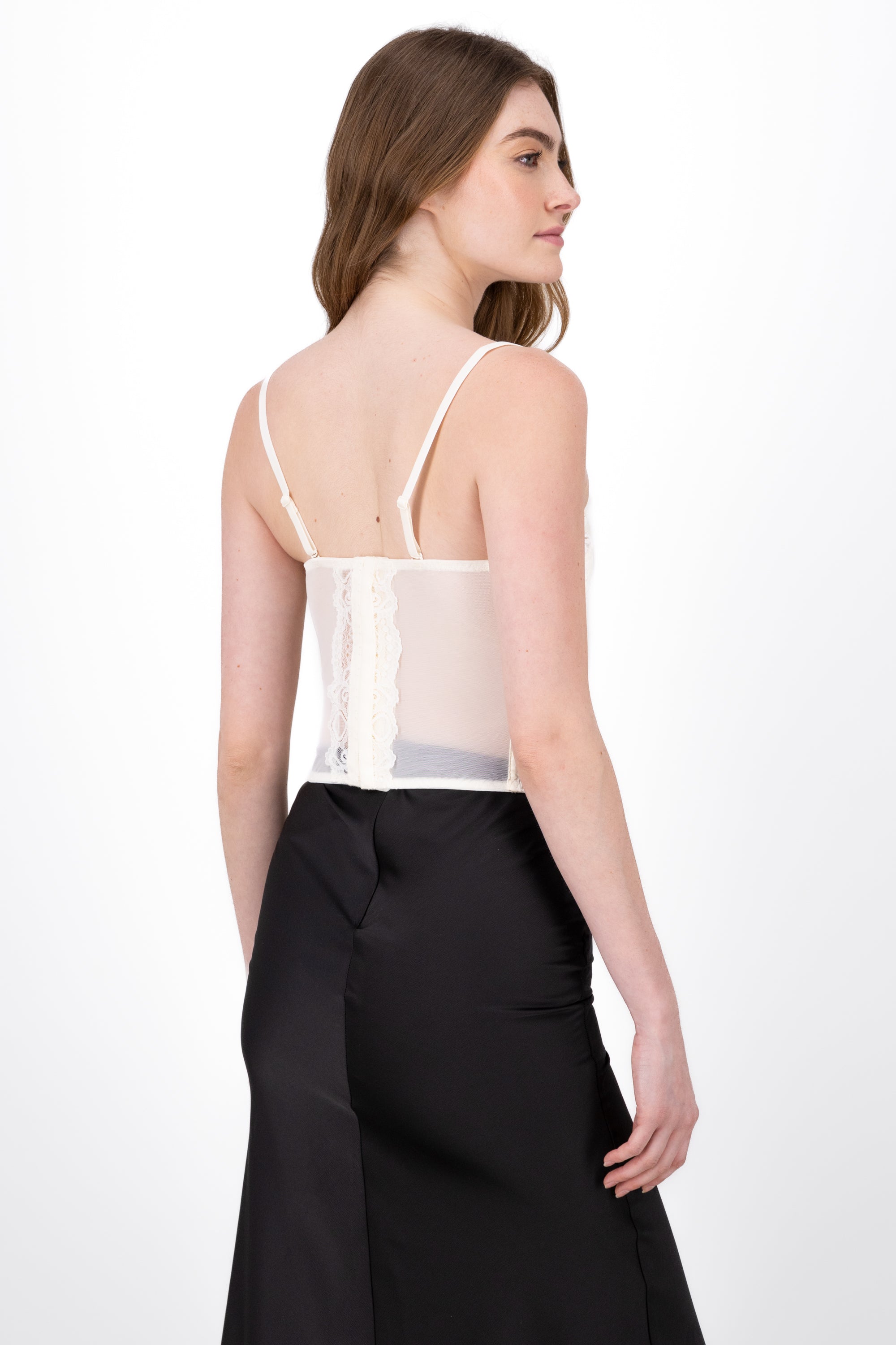 Top Corset Detalle Encaje HUESO