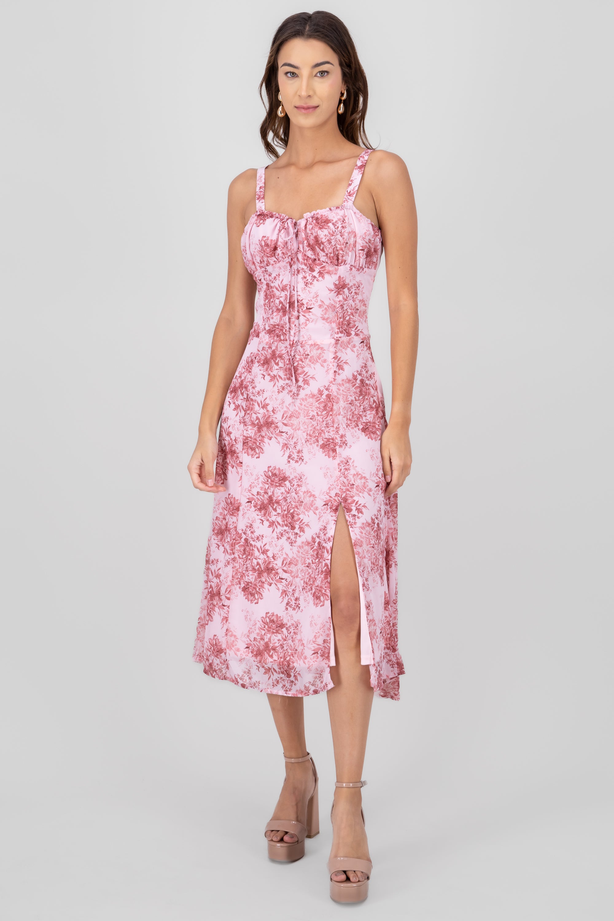 Vestido maxi estampado ROSA COMBO