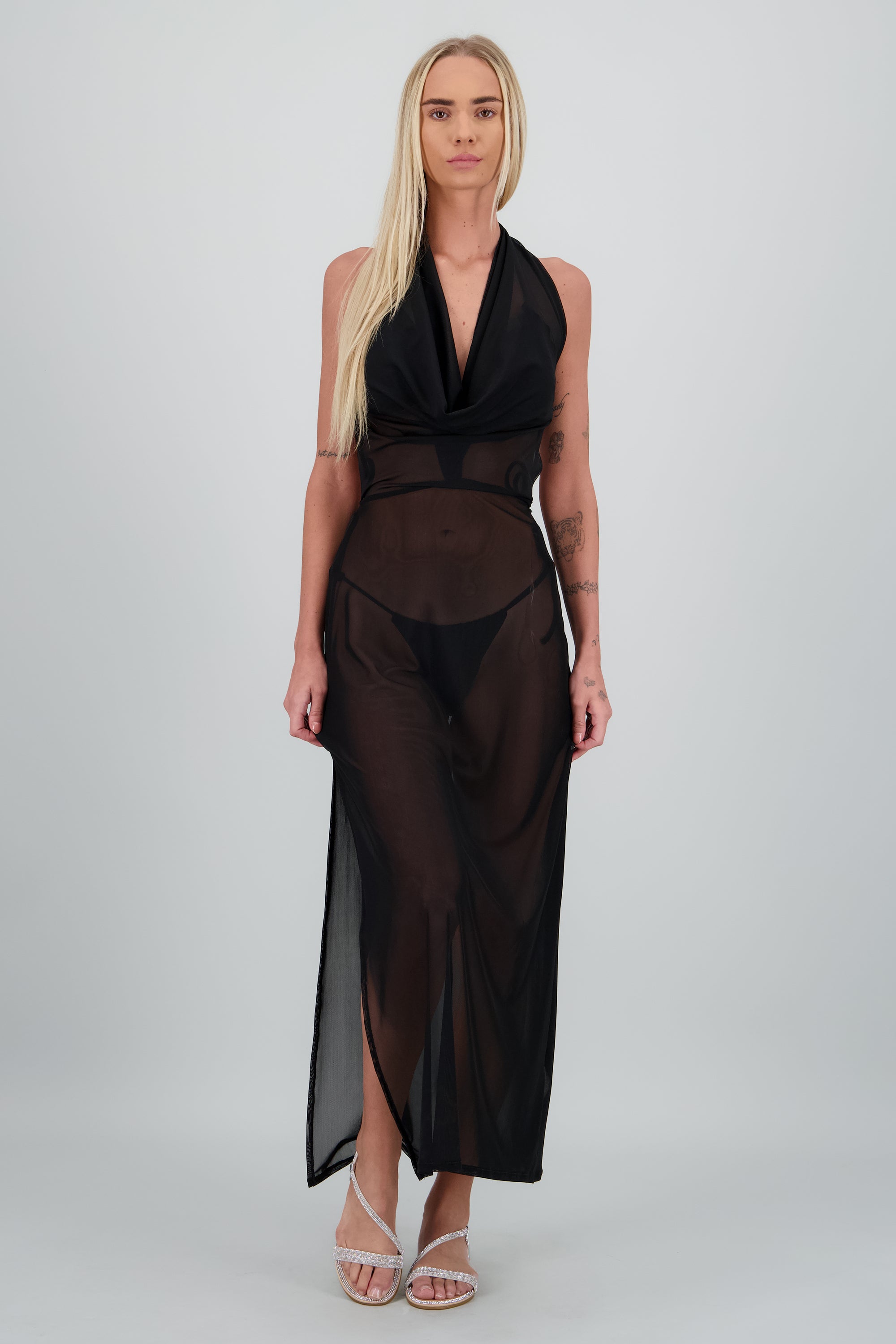 Sandalia Brillos Diagonal Borde PLATA