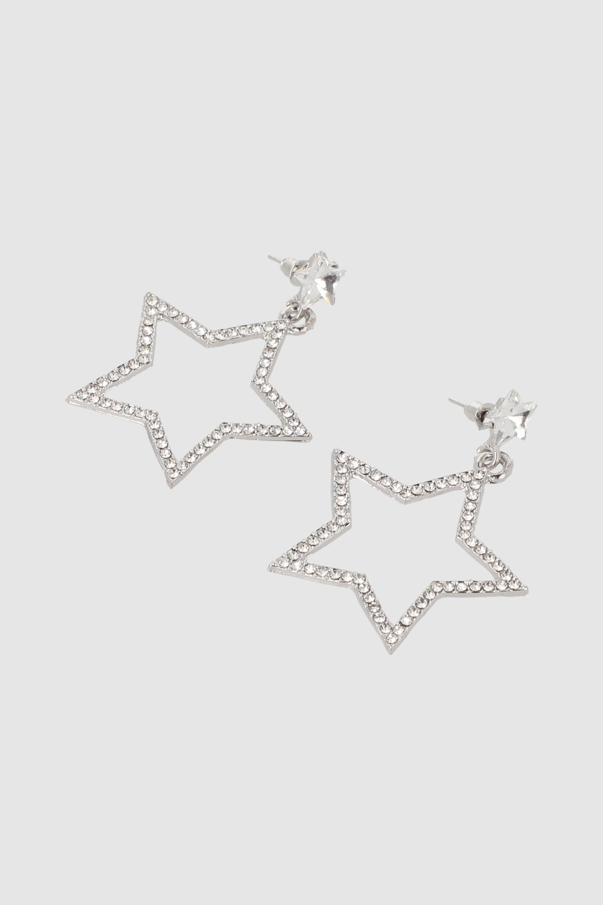 Aretes Estrellas Brillos PLATA