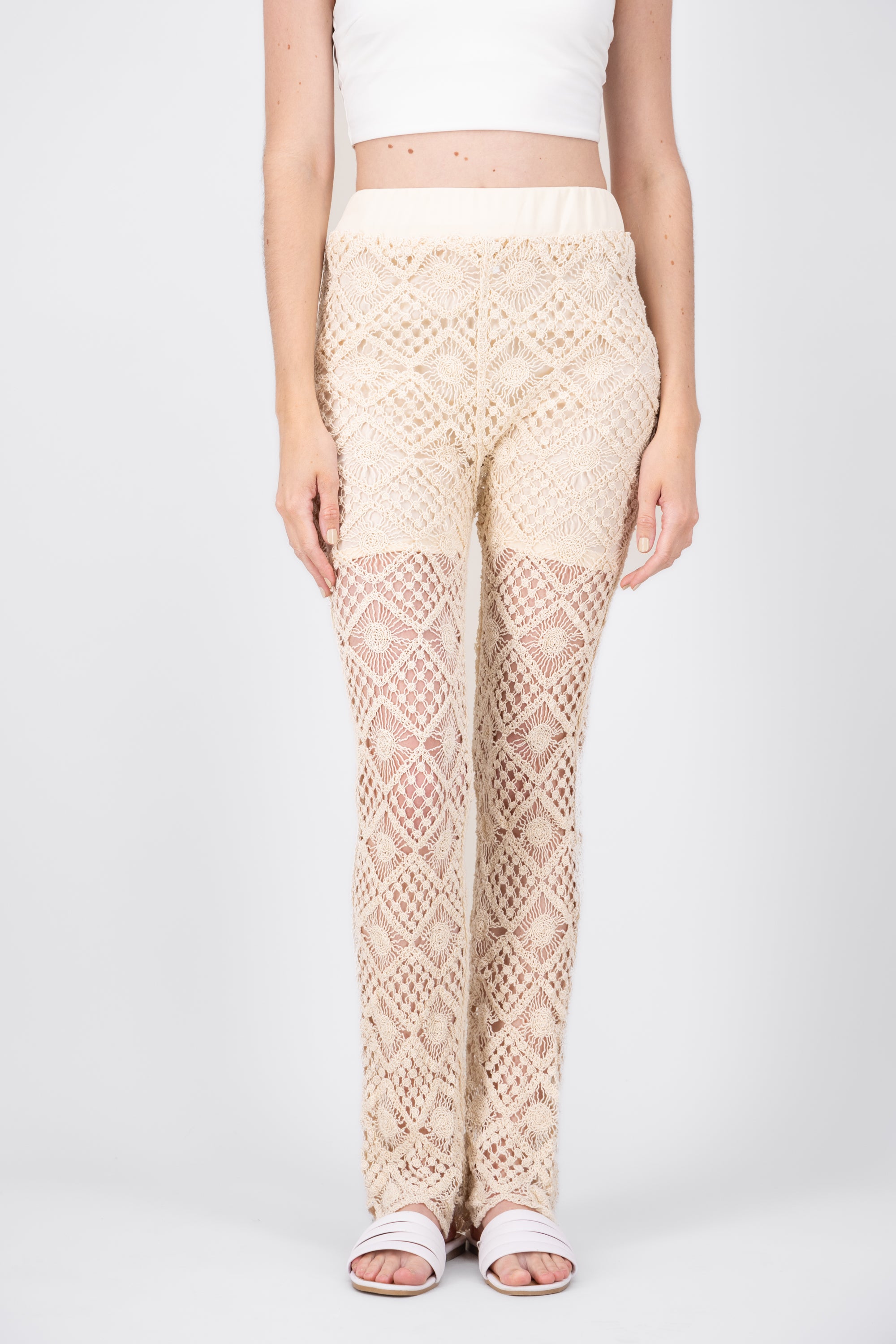 Pantalon Flare Crochet BEIGE