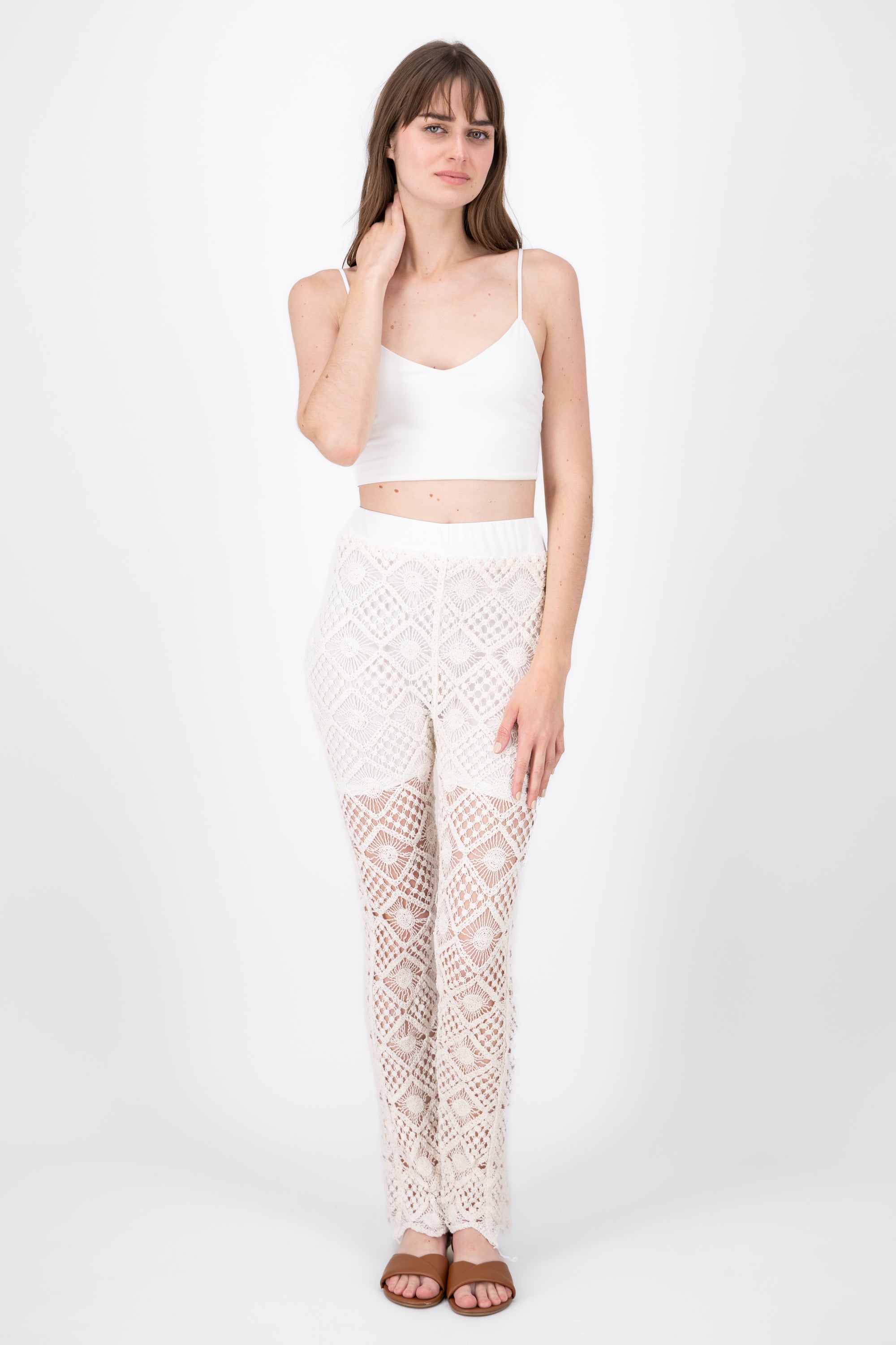 Pantalon Flare Crochet BLANCO