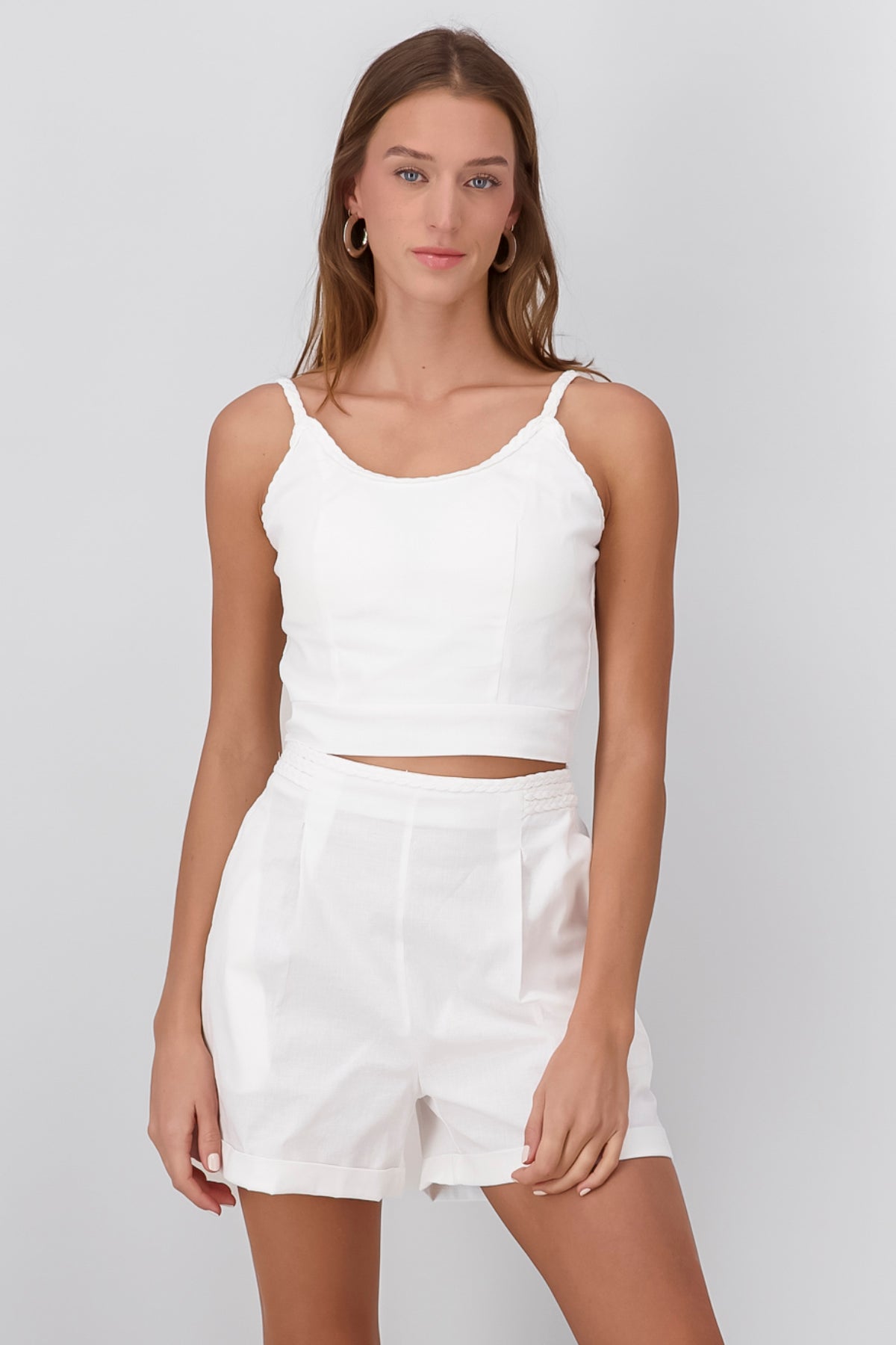 Crop Top Tirante Trenzado Hypsters BLANCO