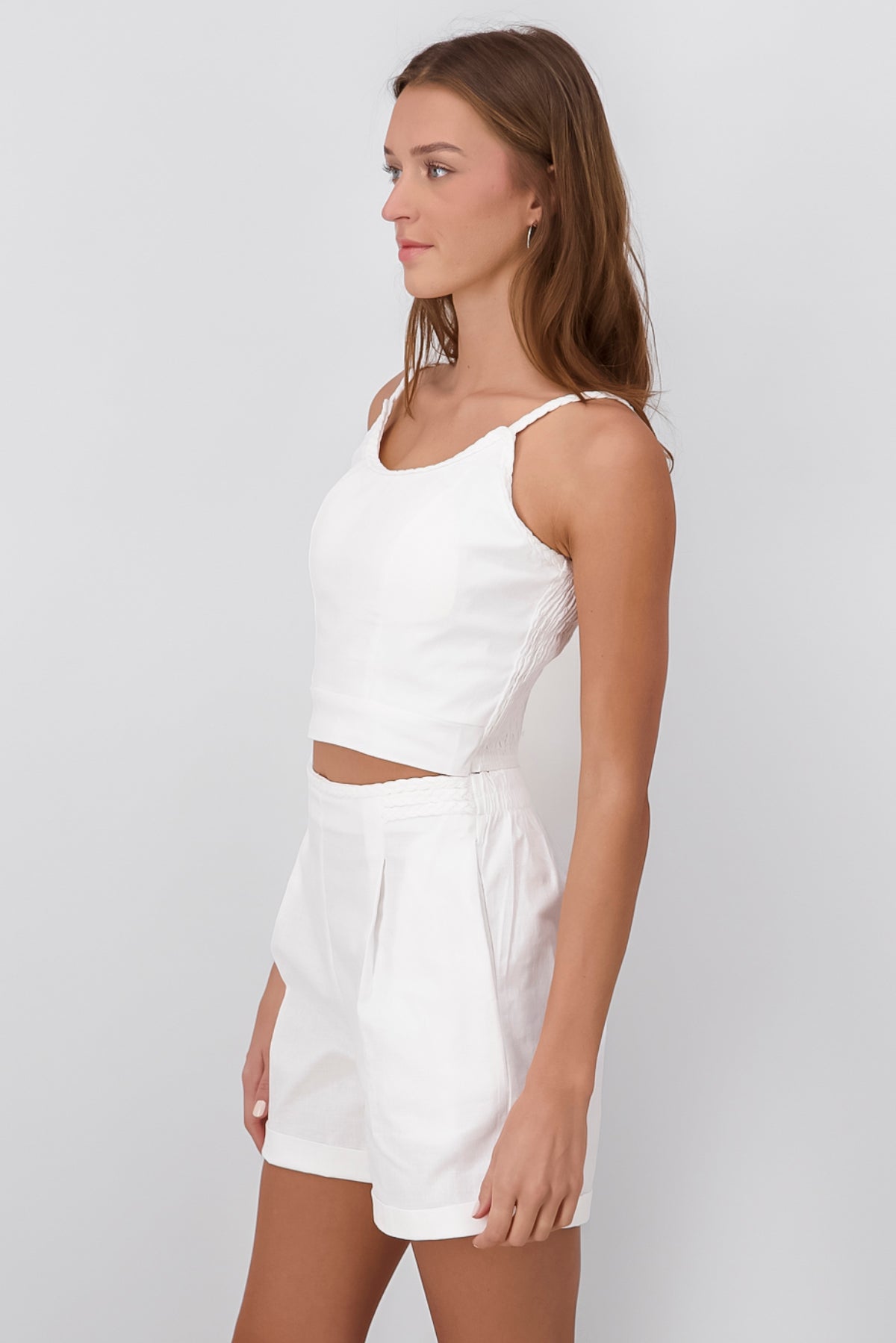 Crop Top Tirante Trenzado Hypsters BLANCO