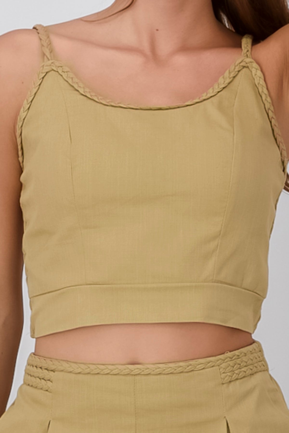 Crop Top Tirante Trenzado Hypsters KHAKI