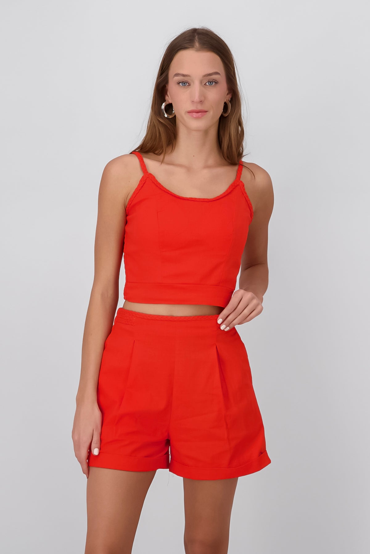 Crop Top Tirante Trenzado Hypsters NARANJA