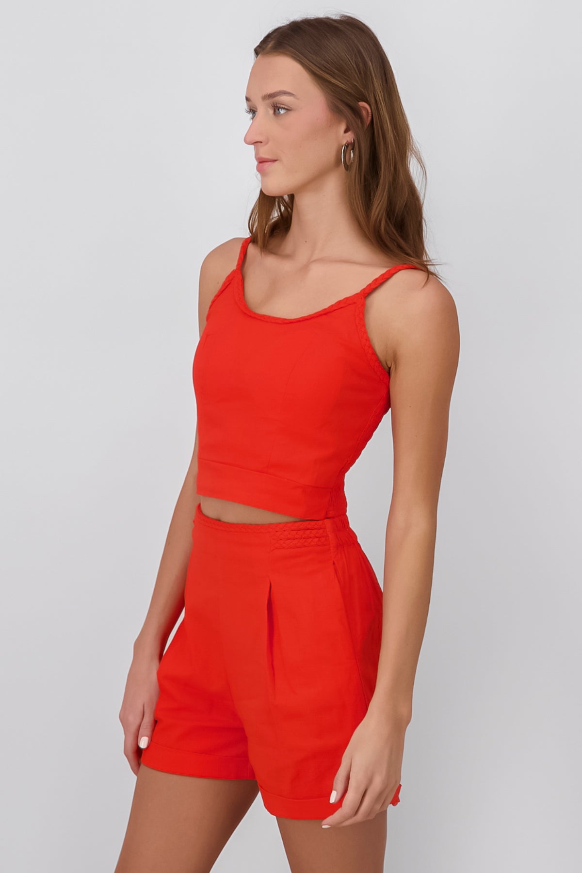 Crop Top Tirante Trenzado Hypsters NARANJA