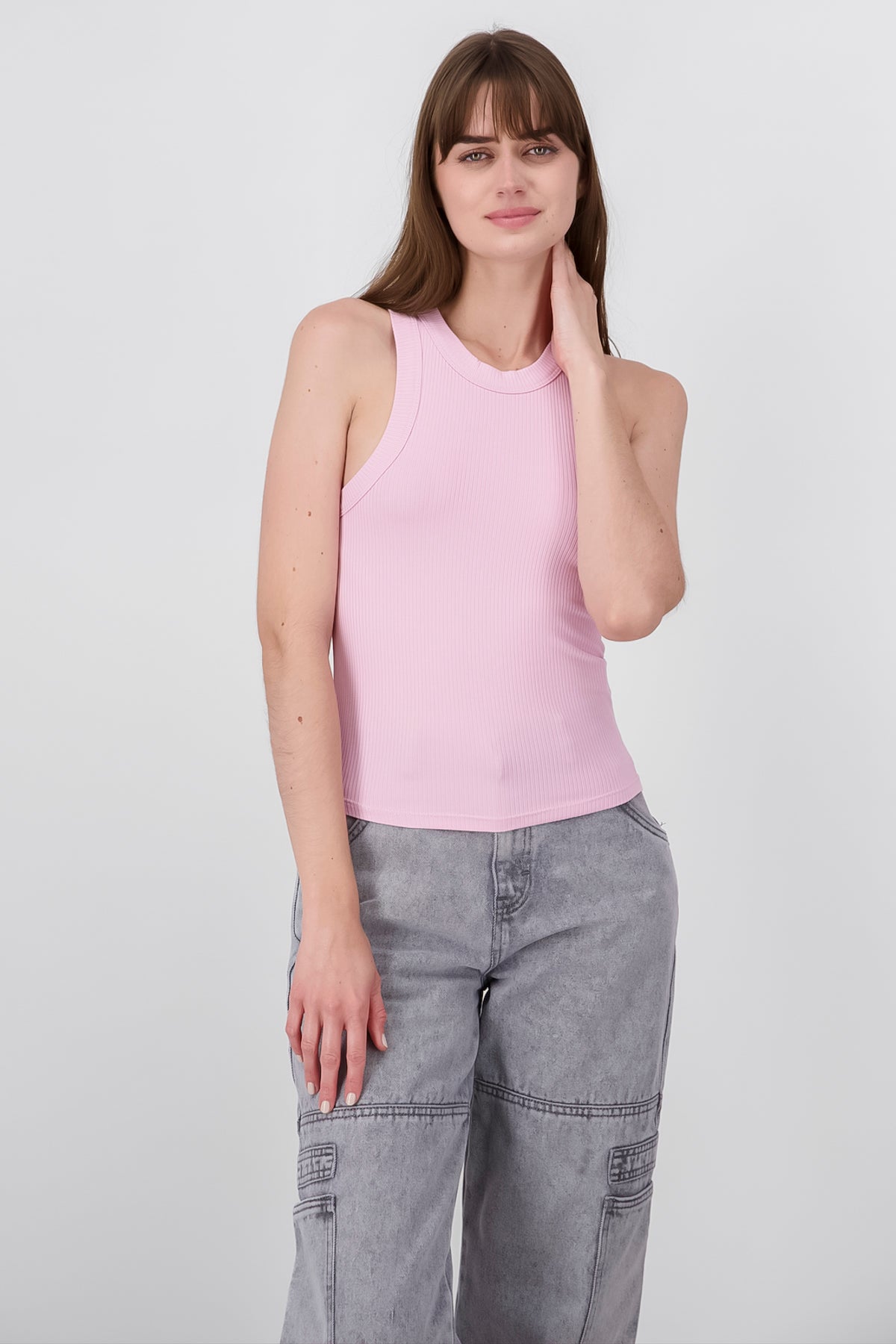 Top sin manga cuello redondo ROSA PASTEL