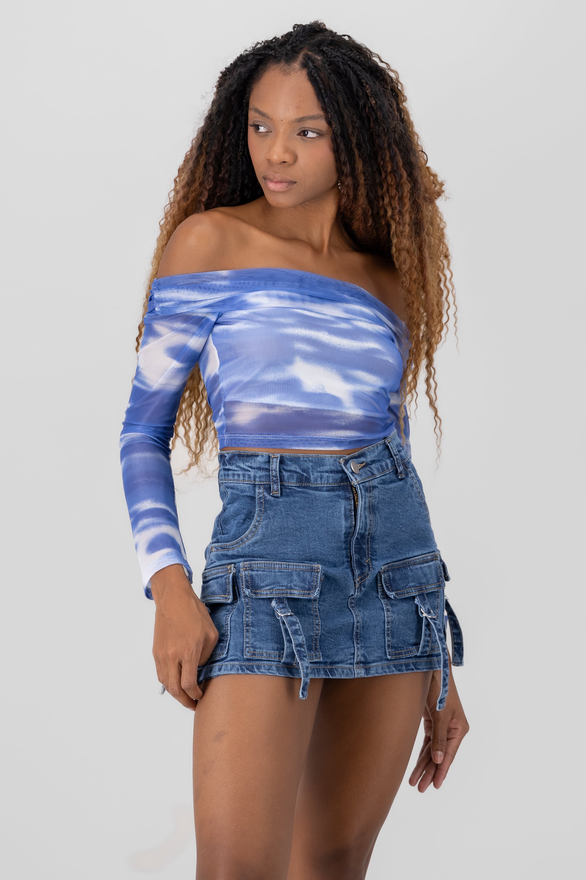 Top Mesh Detalle Estampado INDIGO