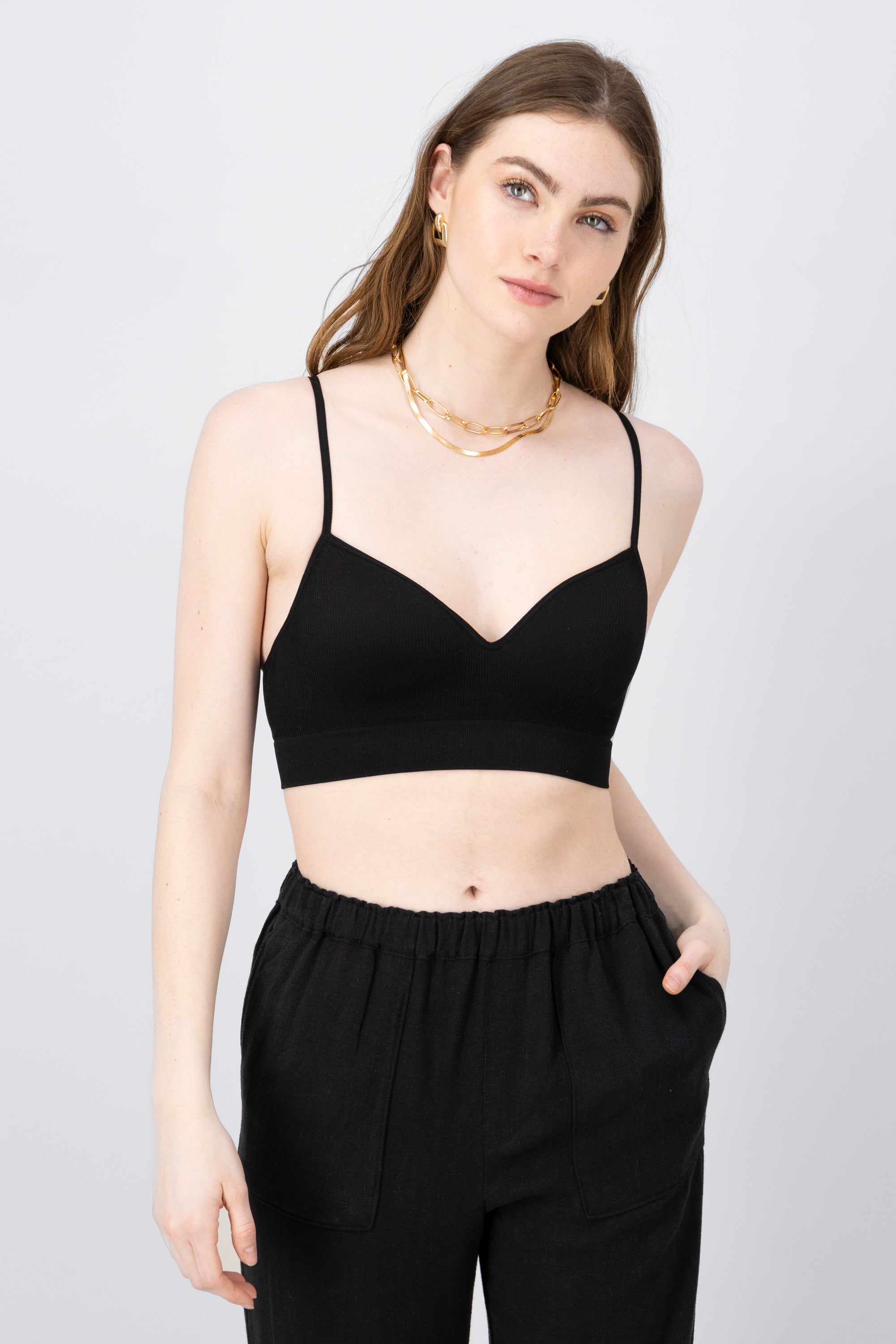 Top de copas seamless cropped NEGRO