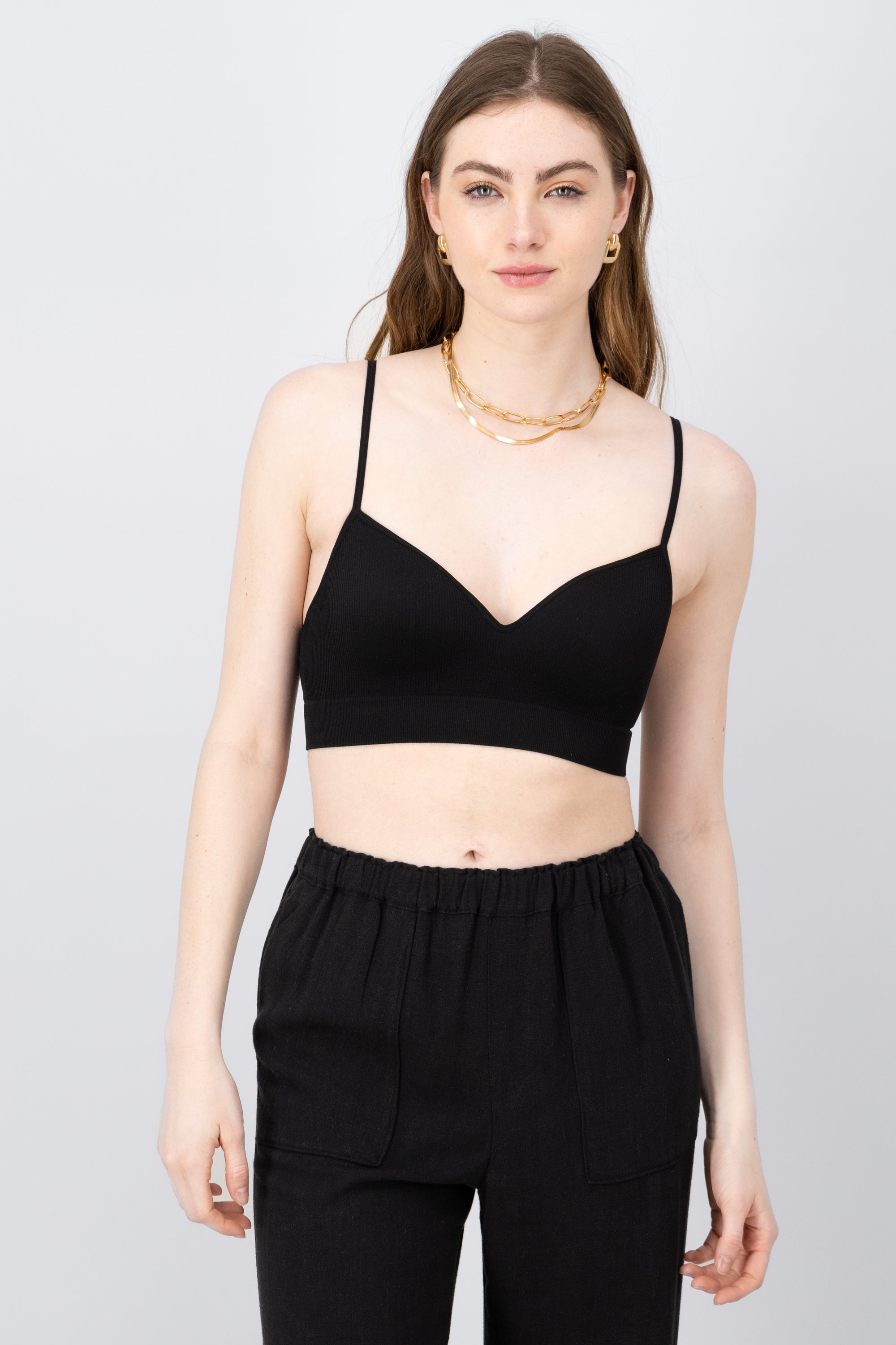 Top de copas seamless cropped NEGRO