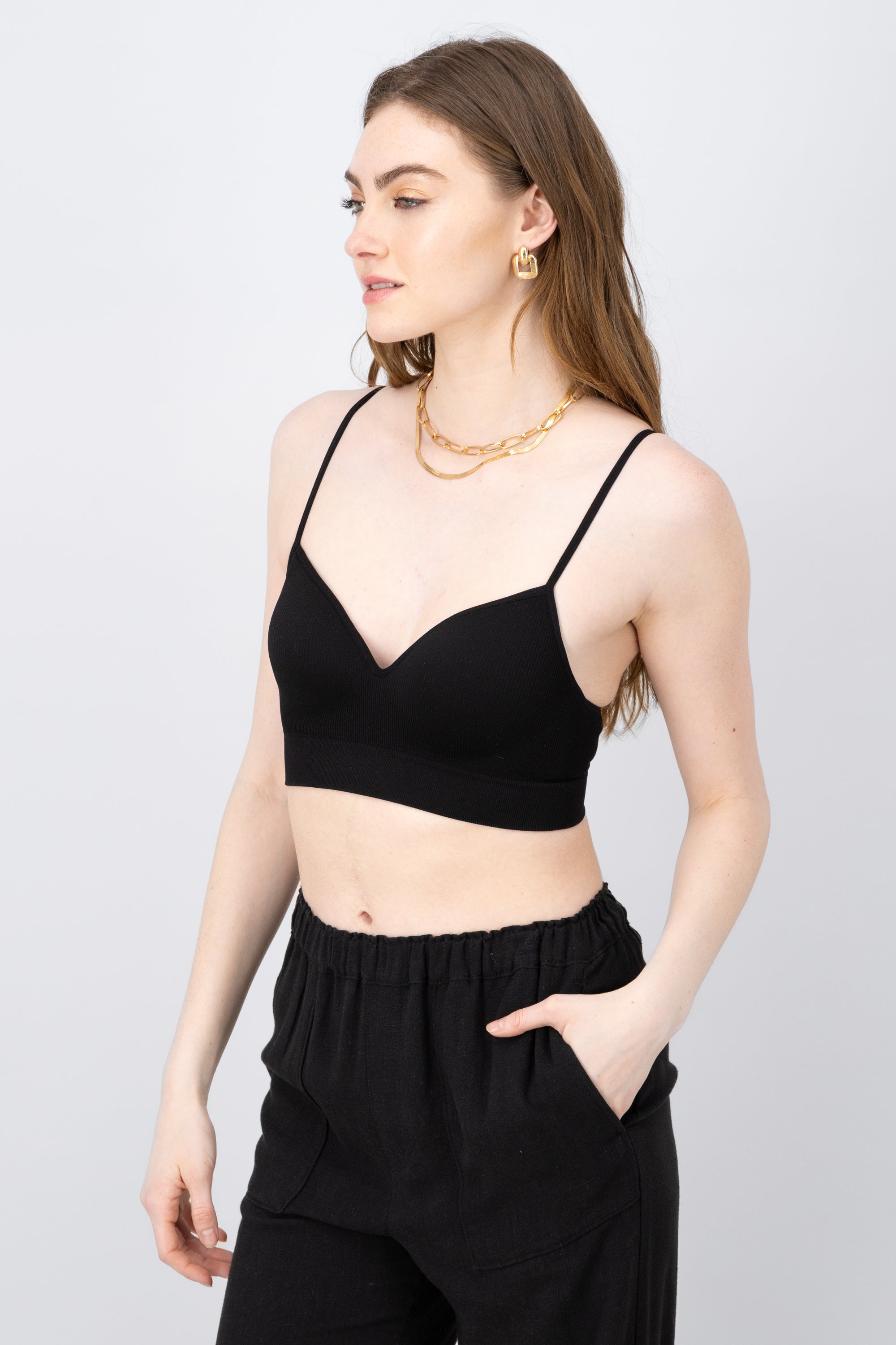 Top de copas seamless cropped NEGRO