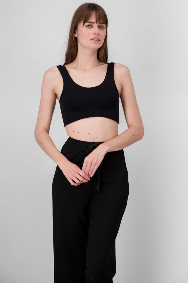 Crop top doble tela tirante grueso