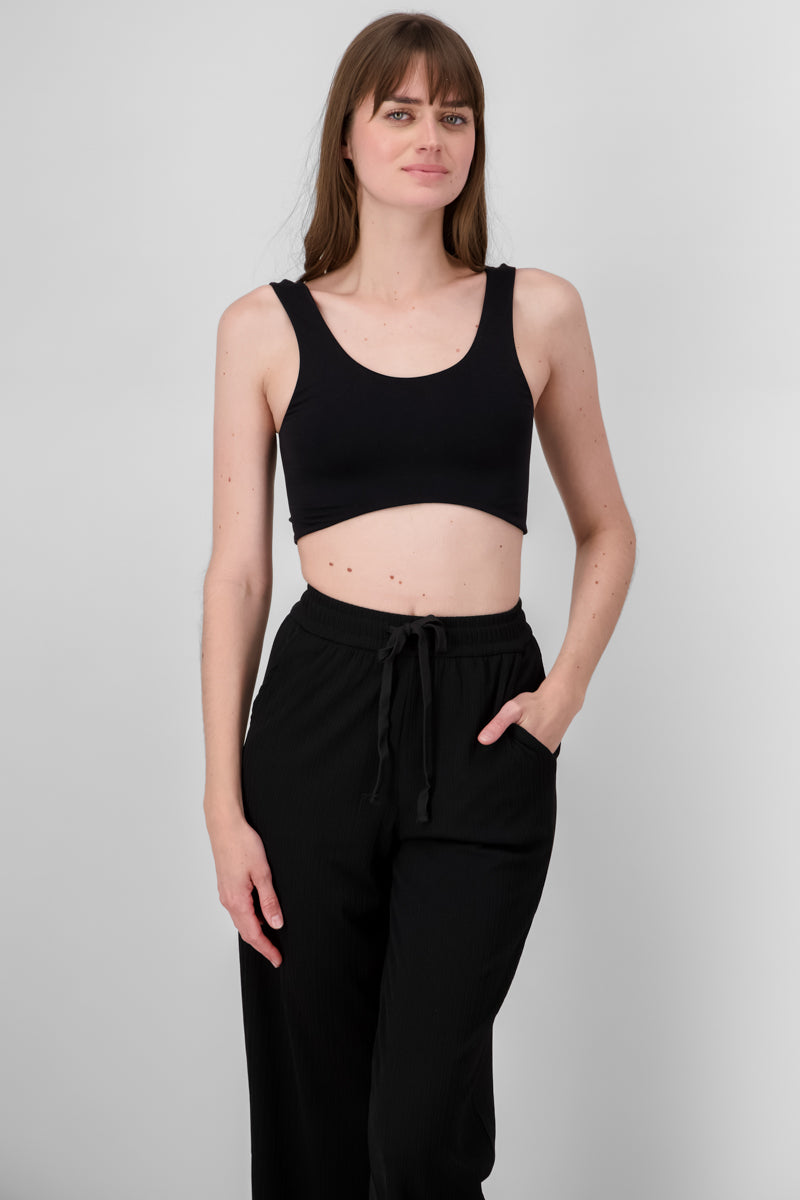 Crop top doble tela tirante grueso