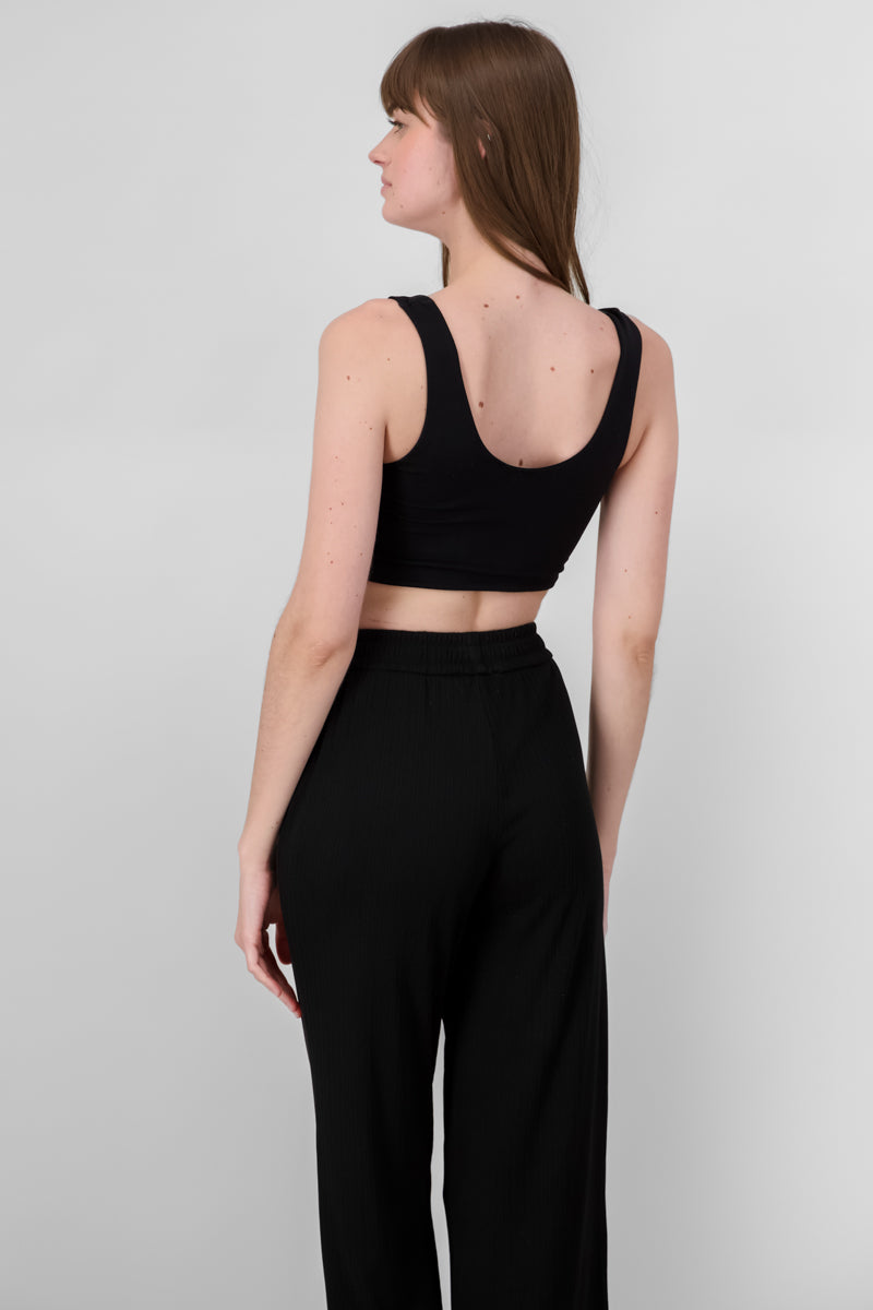Crop top doble tela tirante grueso