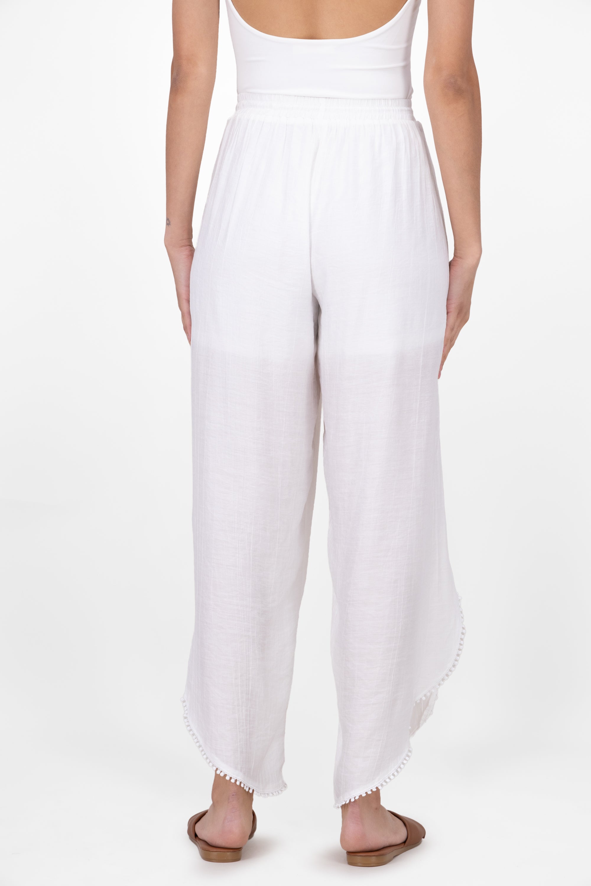 Pantalon Amplio Con Aberturas BLANCO