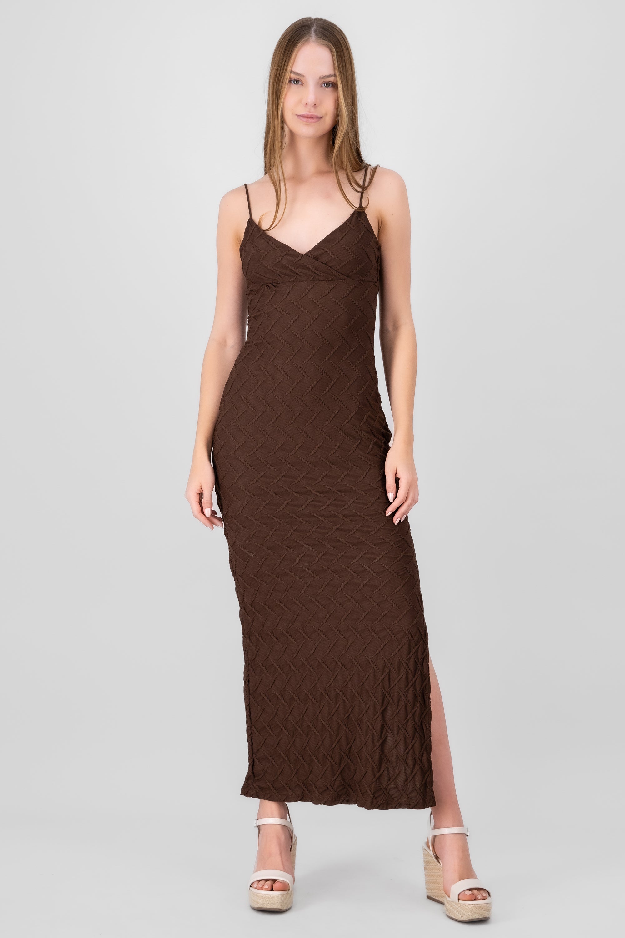 Vestido Maxi Textura CAFE