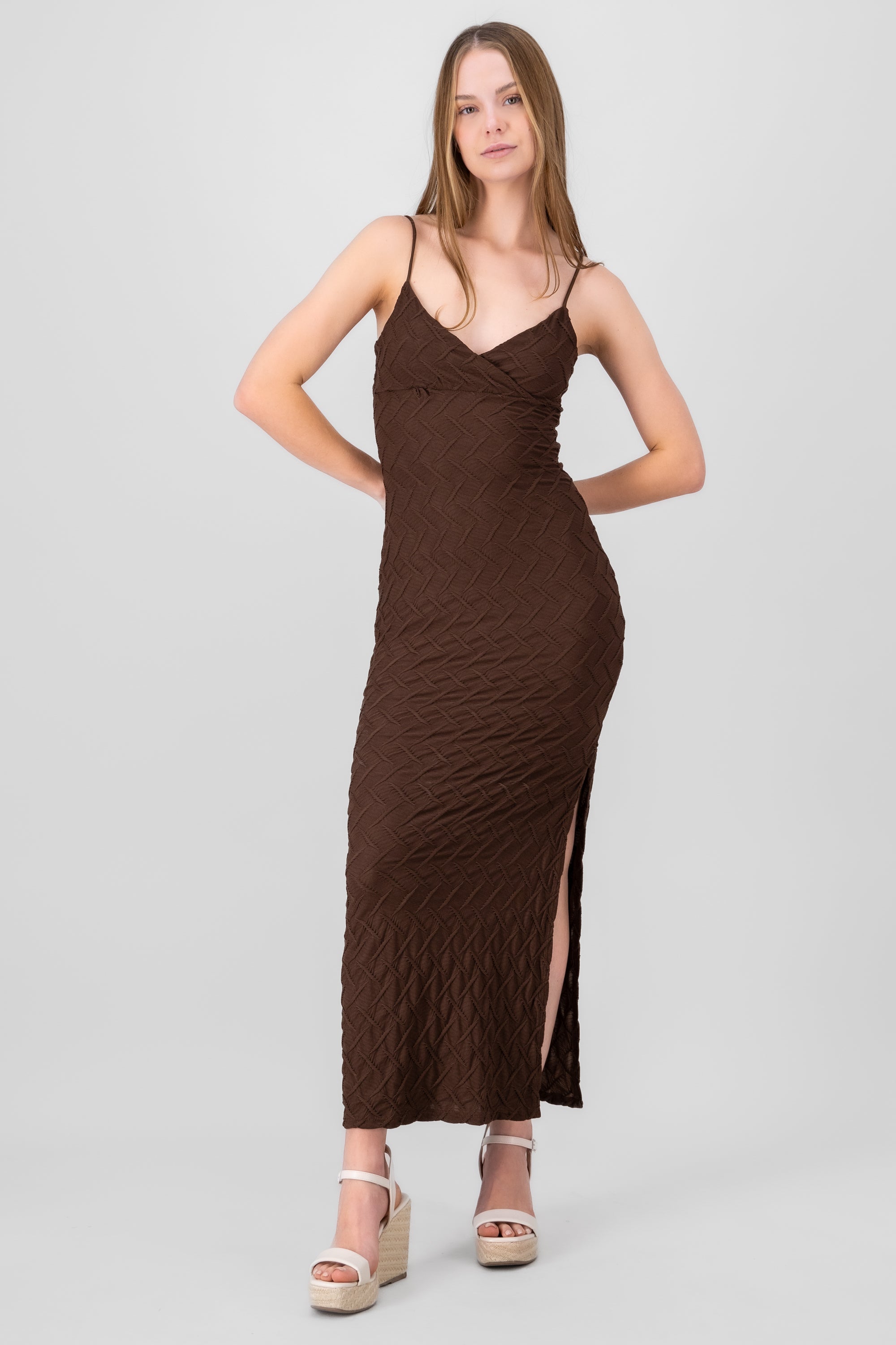 Vestido Maxi Textura CAFE