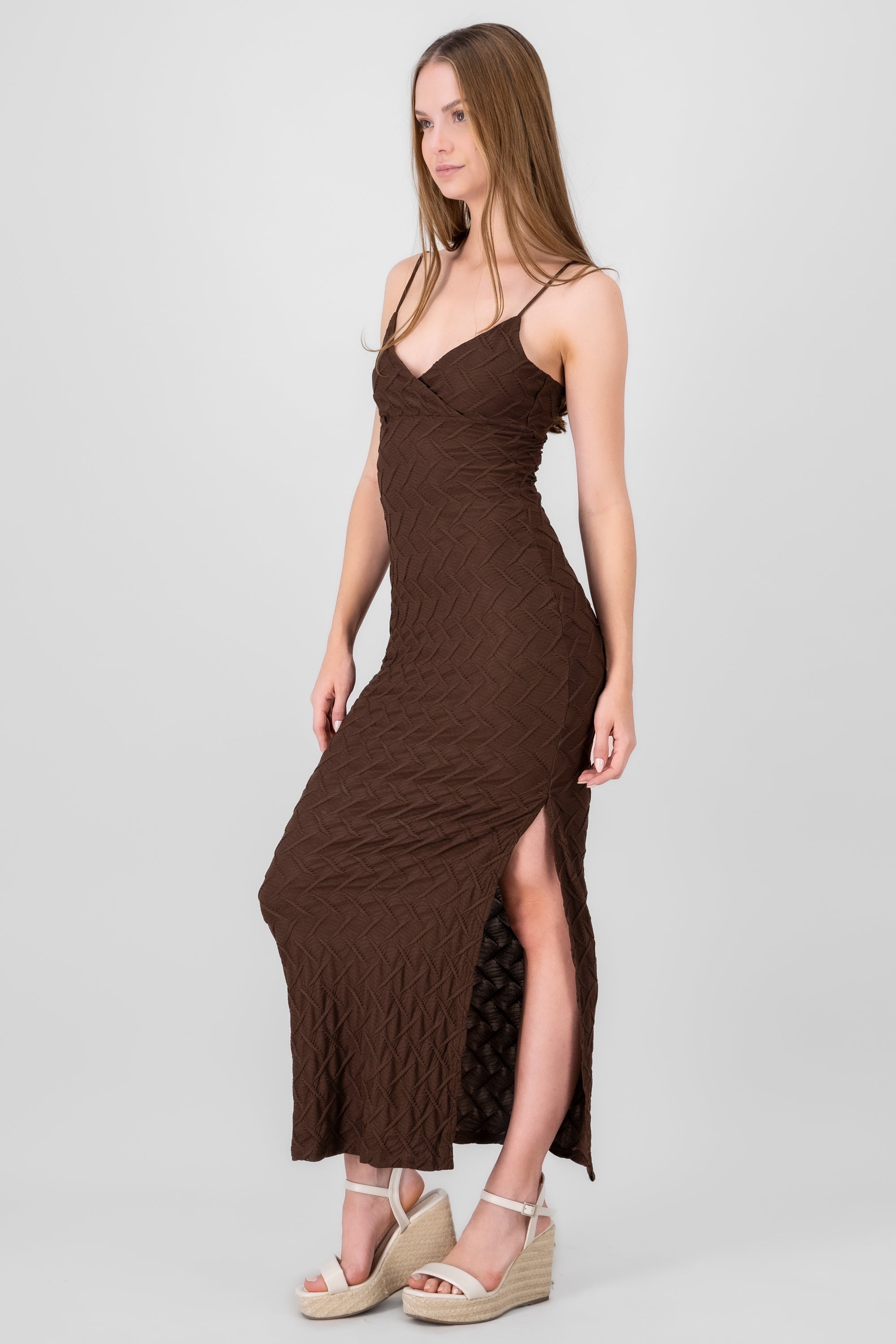 Vestido Maxi Textura CAFE