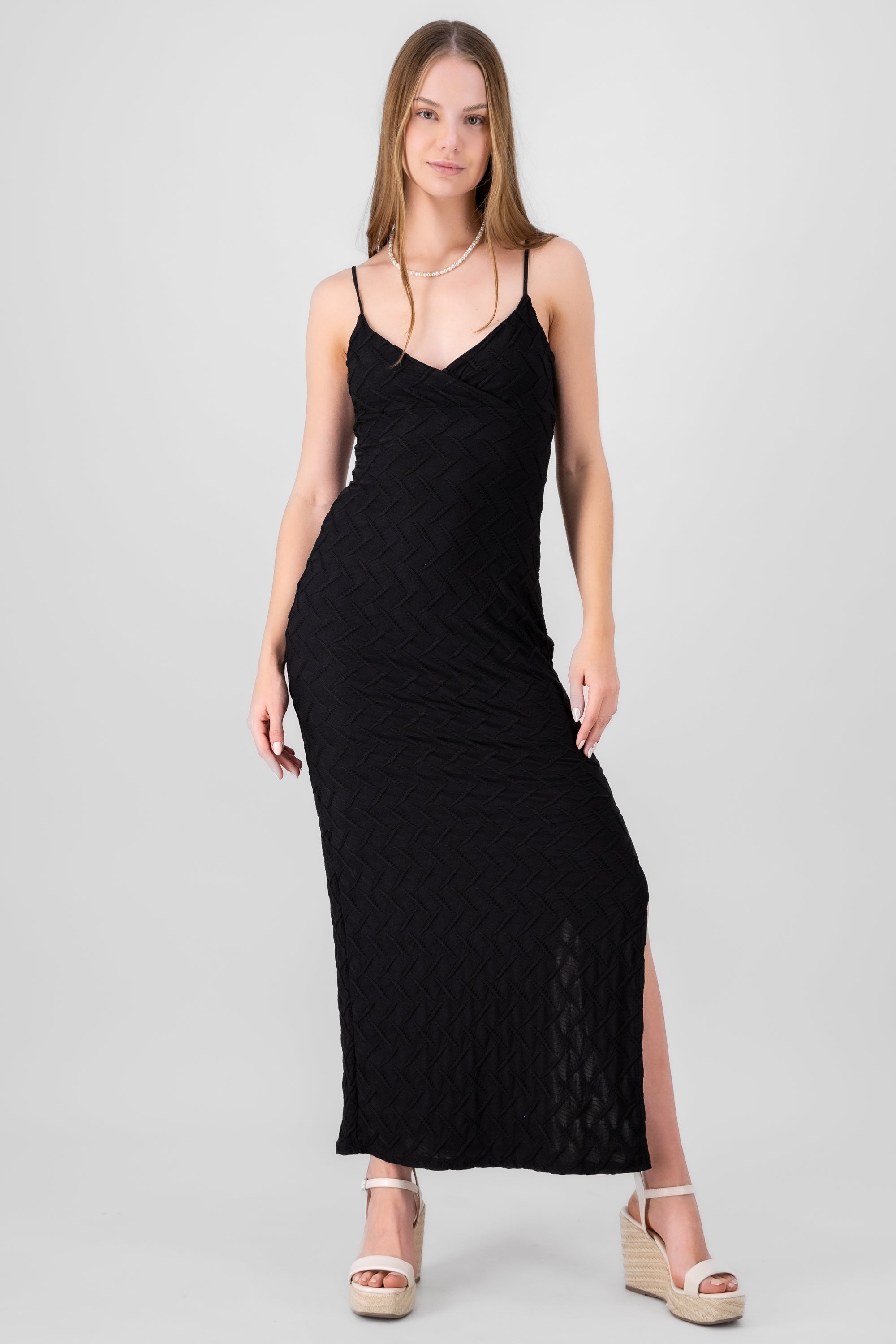 Vestido Maxi Textura NEGRO