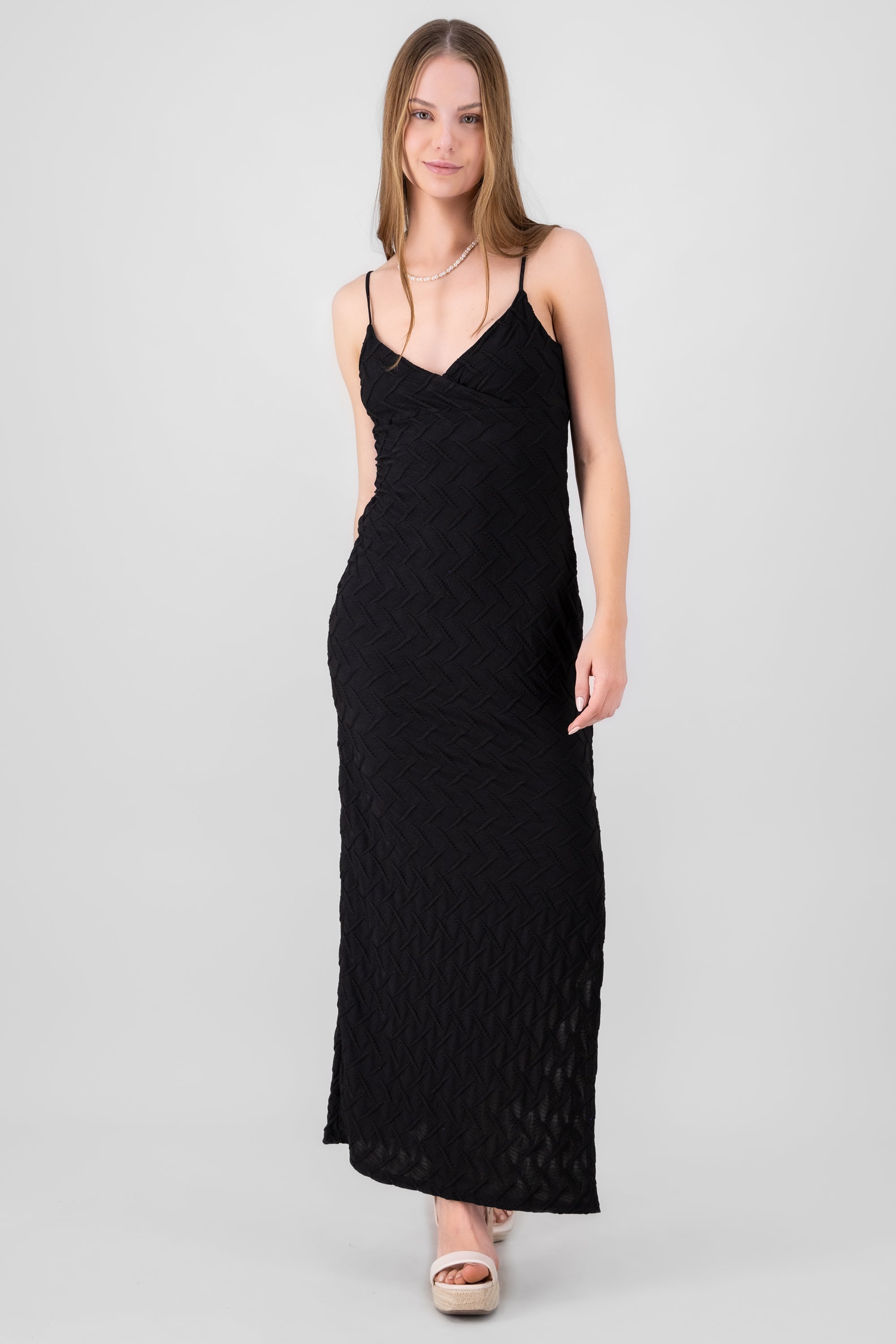 Vestido Maxi Textura NEGRO