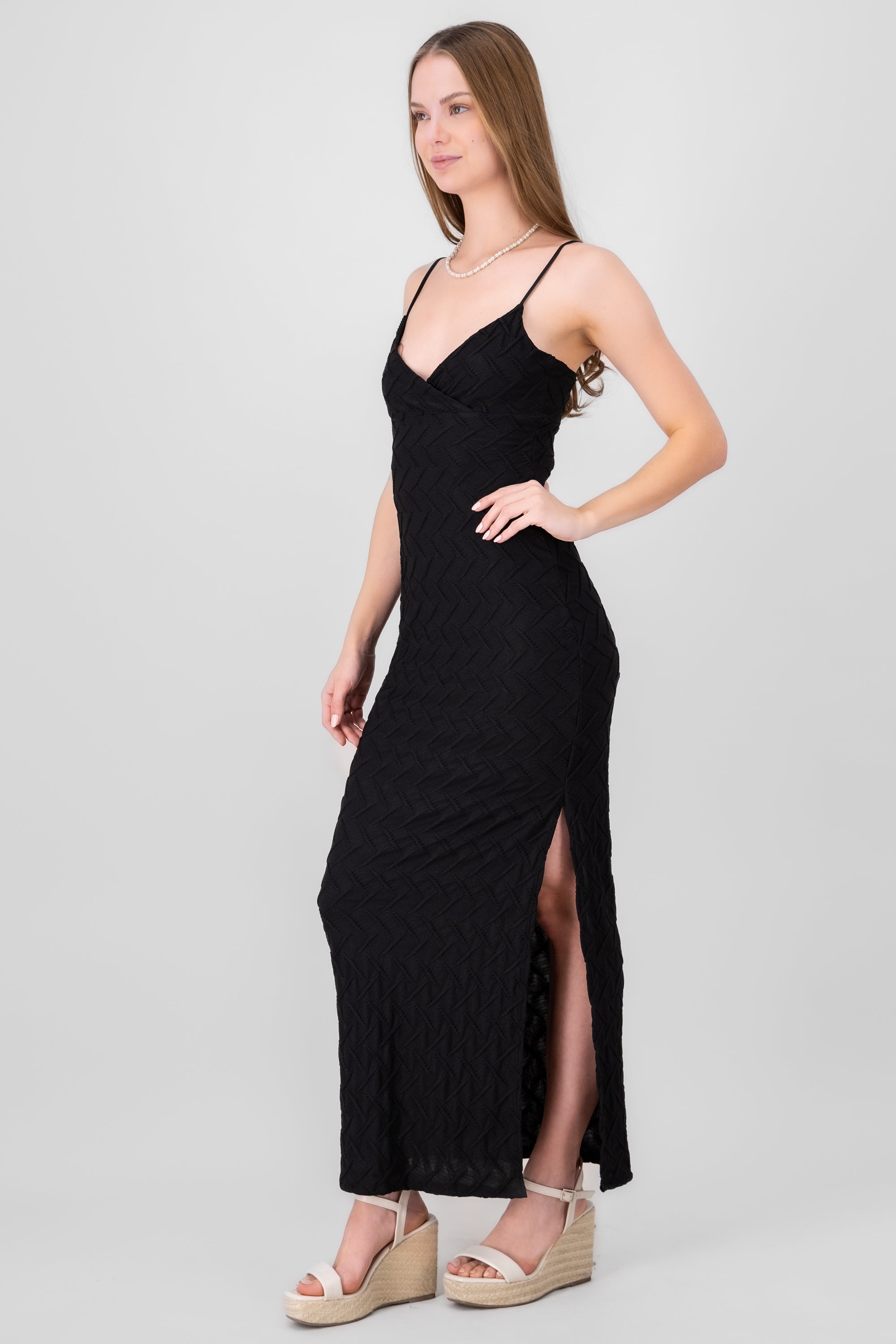 Vestido Maxi Textura NEGRO