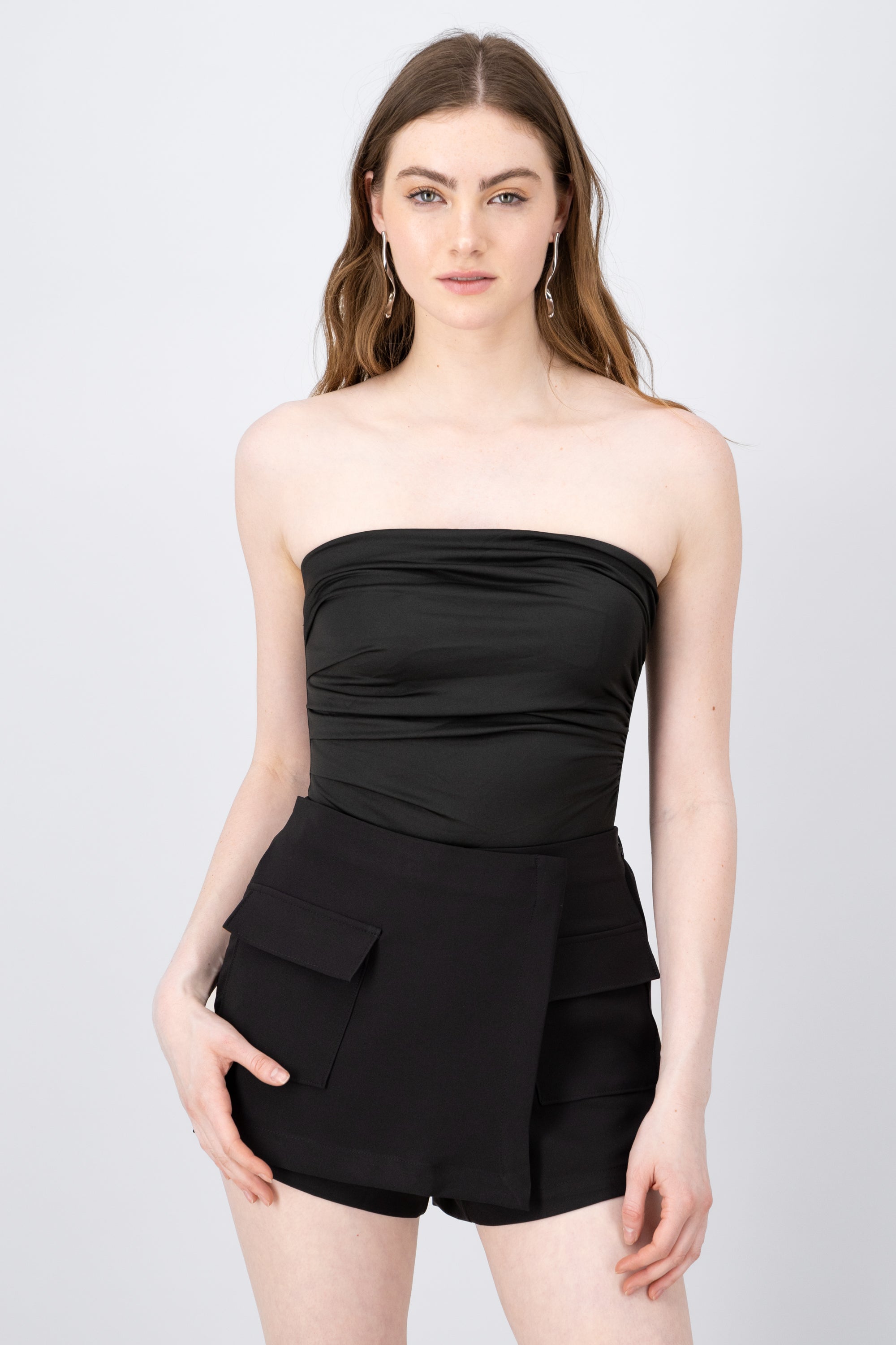 Bodysuit strapless liso NEGRO