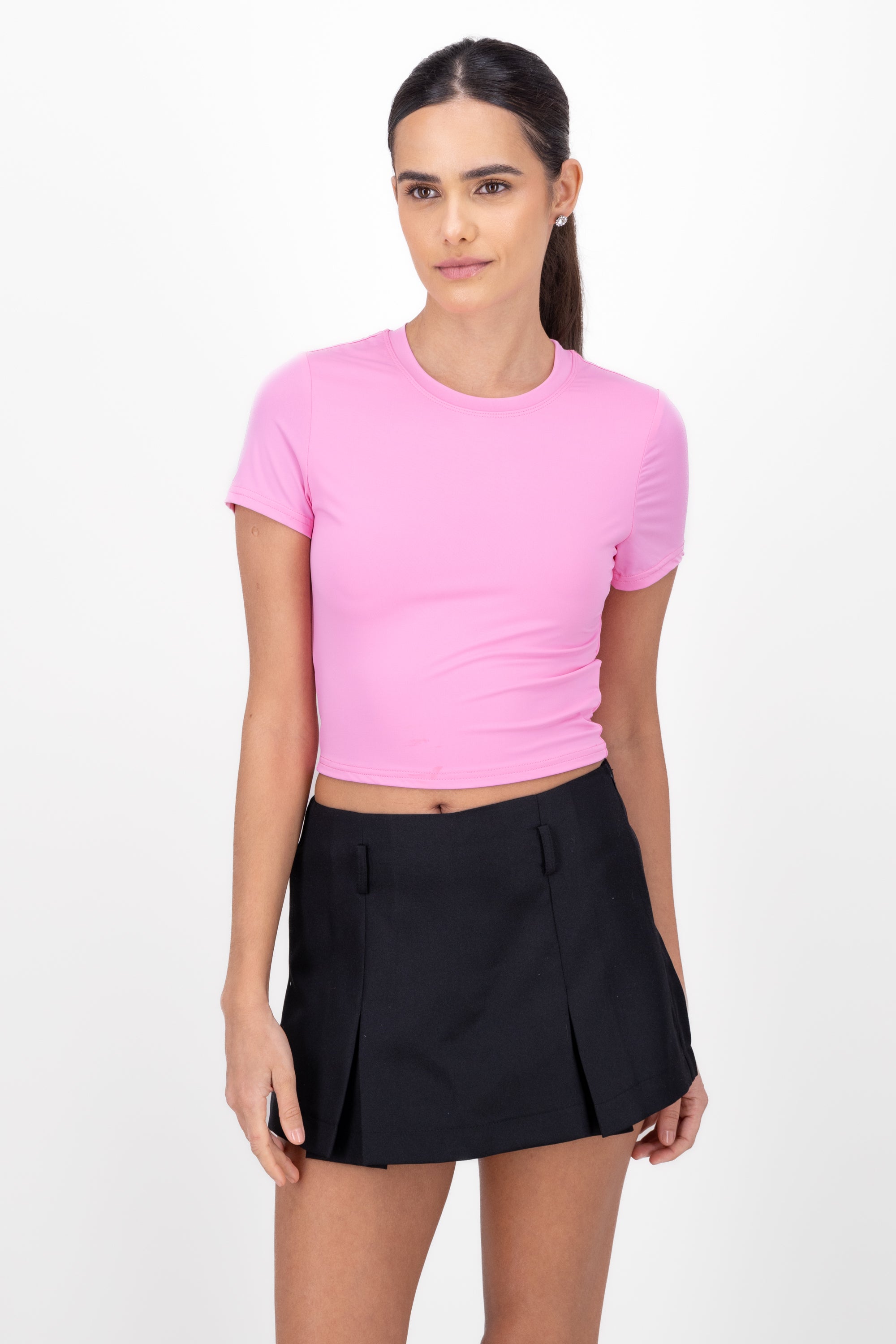 Playera crop manga corta ROSA