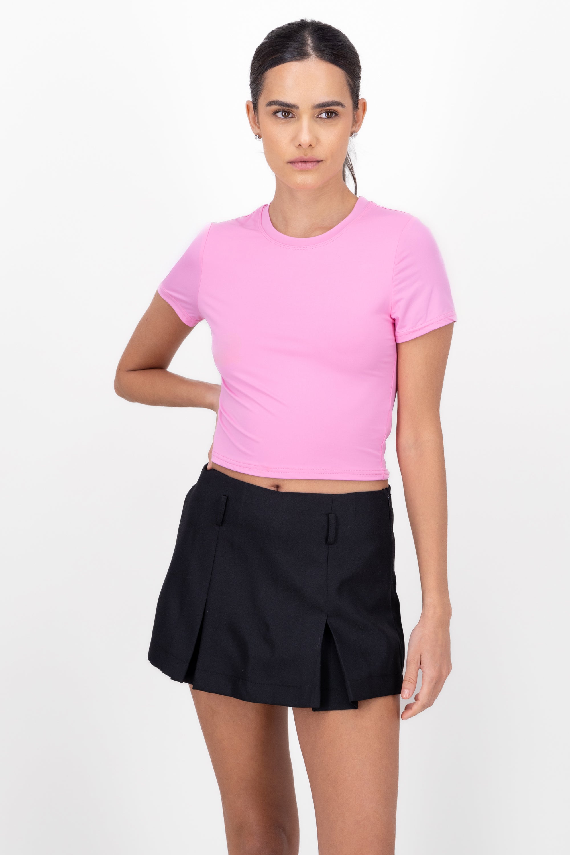 Playera crop manga corta ROSA