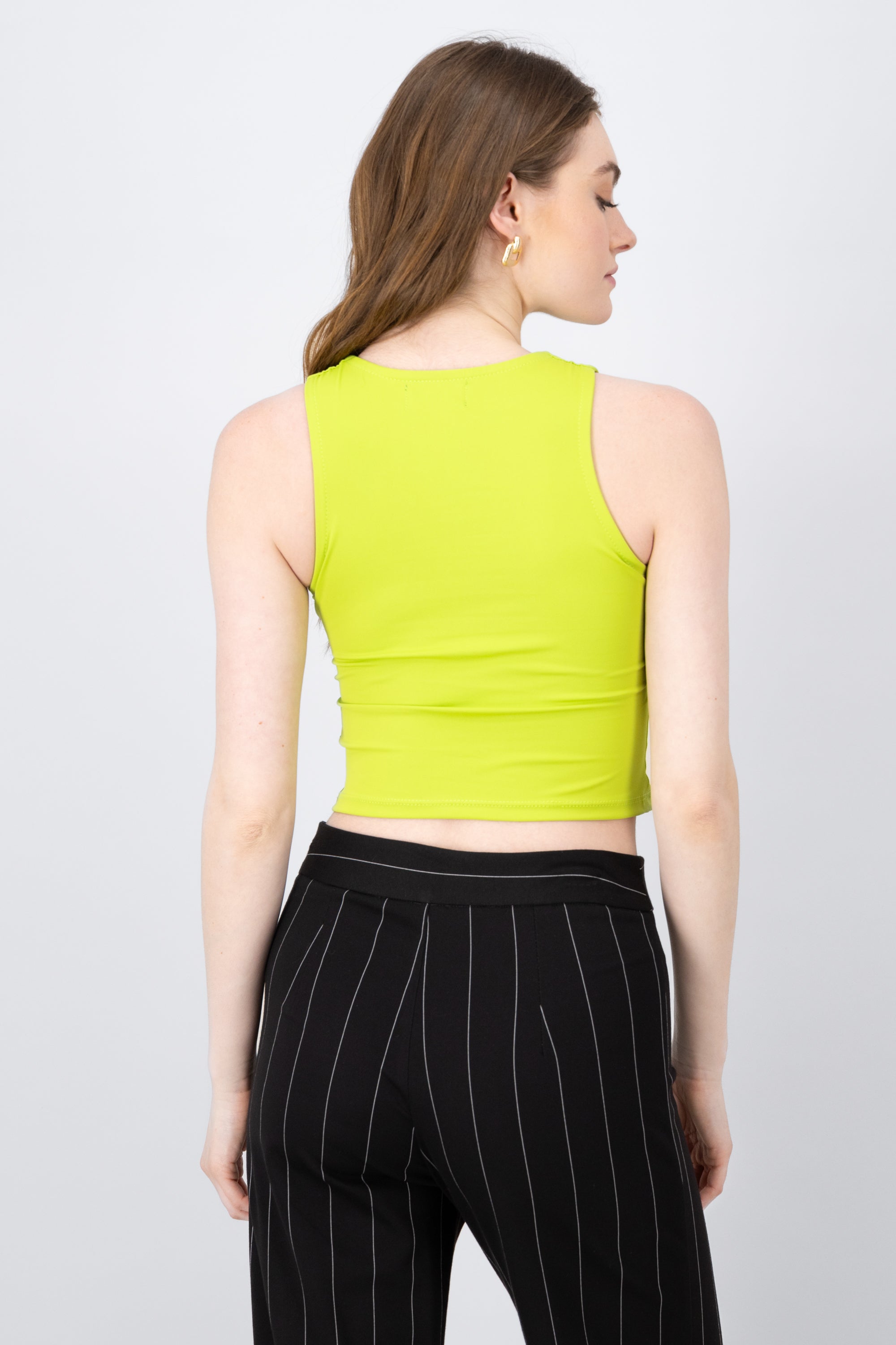 Top Crop Sin Manga Doble Tela Hypsters VERDE MANZANA