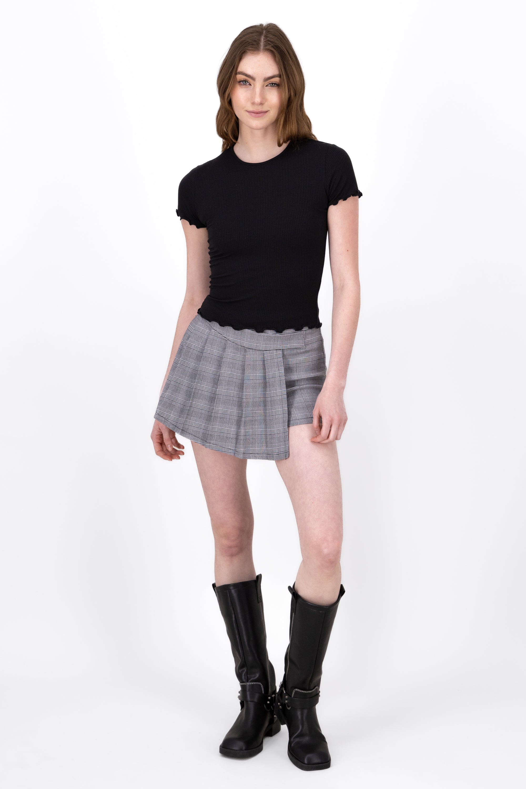 Falda Short Tableada NEGRO COMBO