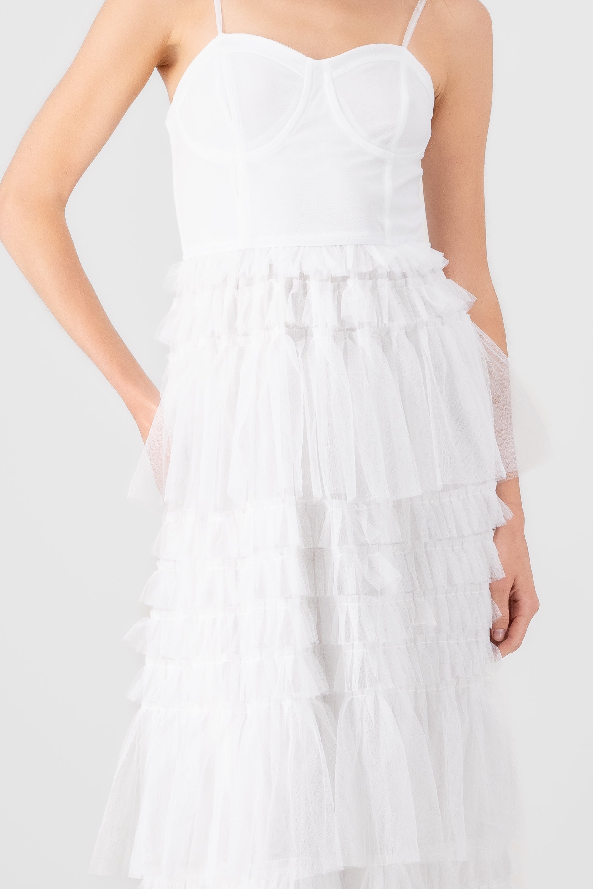 Maxi vestido mesh olanes BLANCO