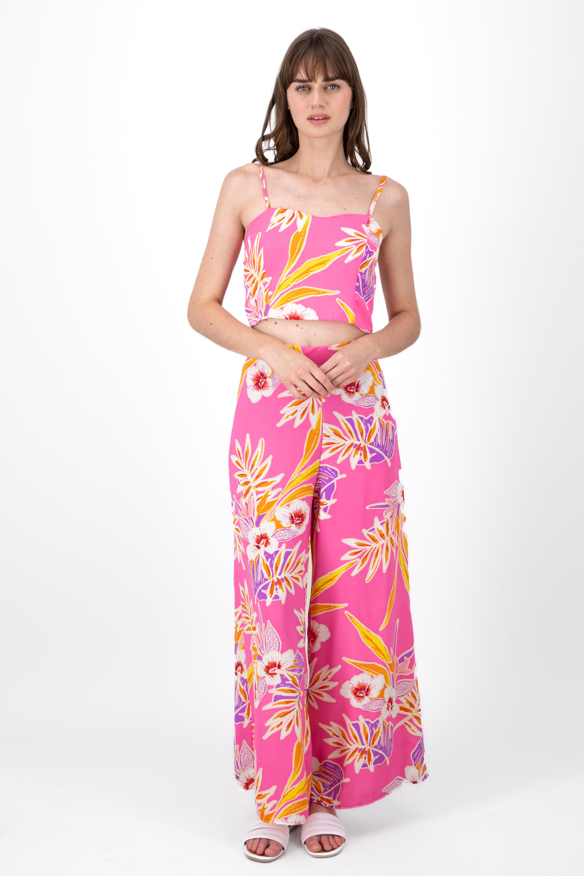 Pantalon Amplio Flores ROSA COMBO