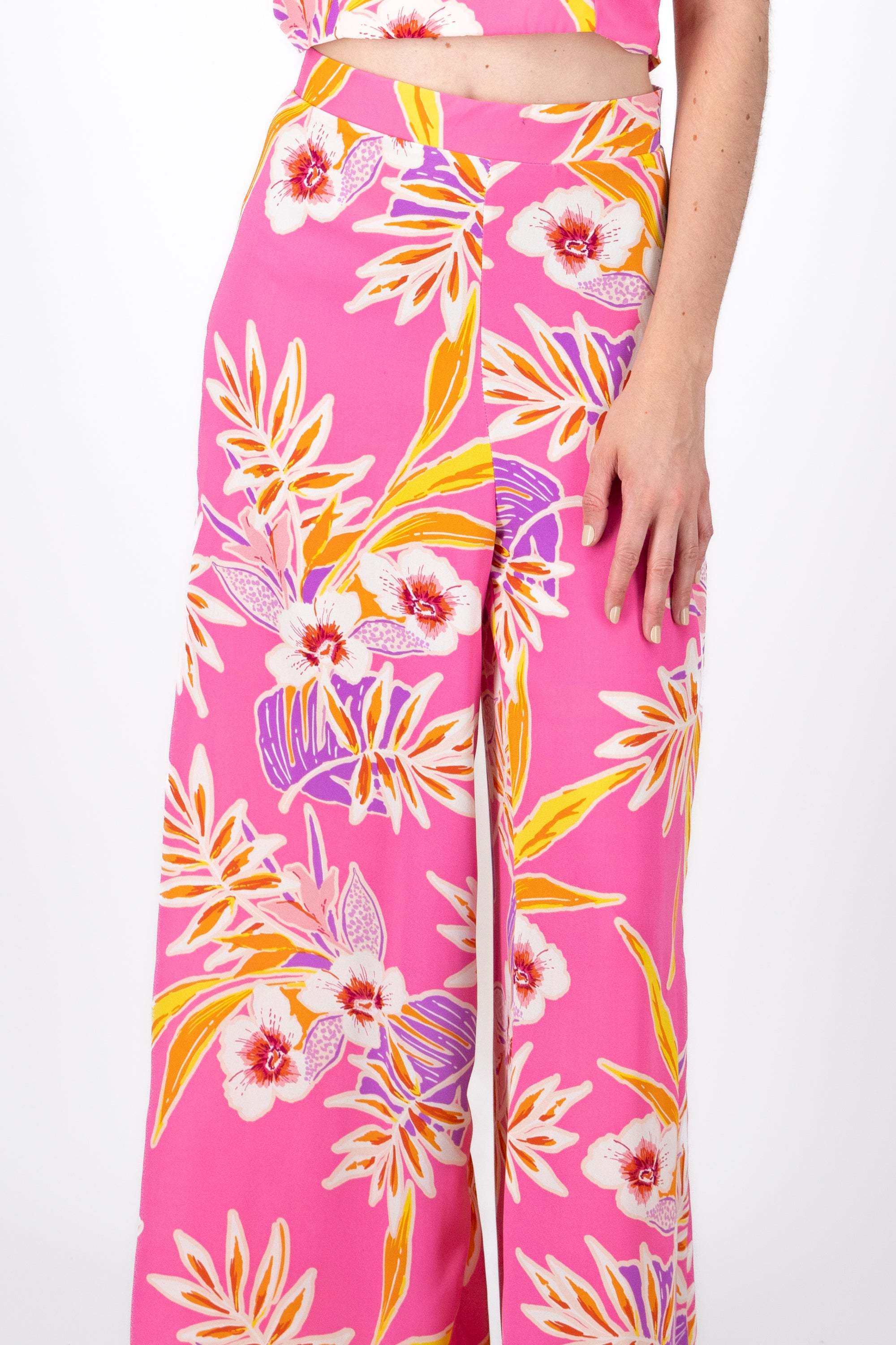 Pantalon Amplio Flores ROSA COMBO