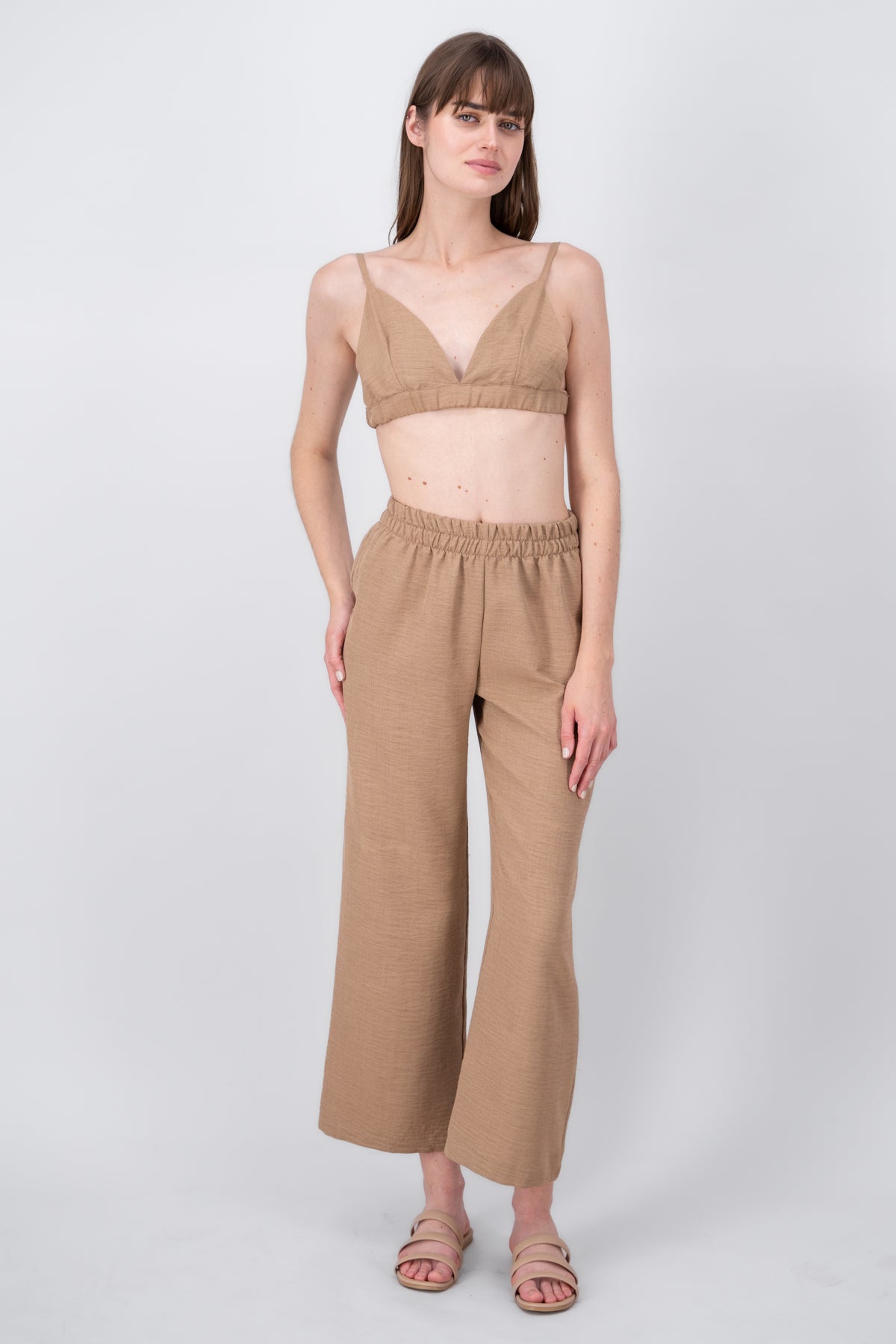 Pantalon Recto Det Textura BEIGE