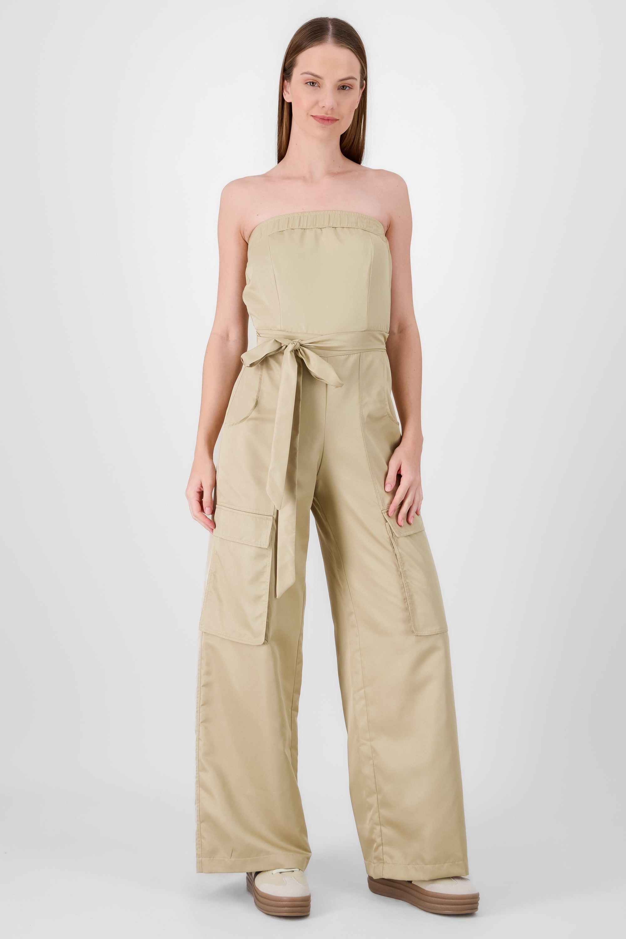 Jumpsuit strapples cargo BEIGE