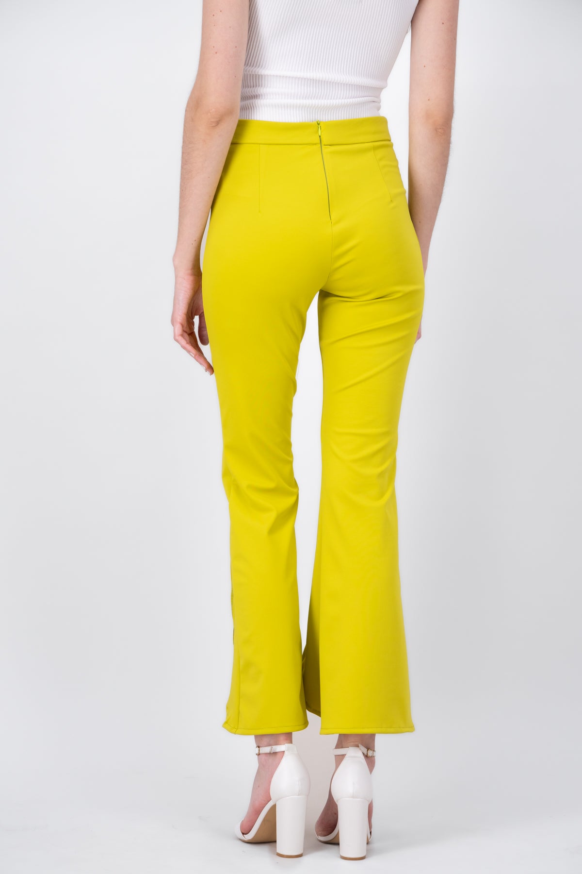 Pantalon Flare Abertura Pierna VERDE LIMA