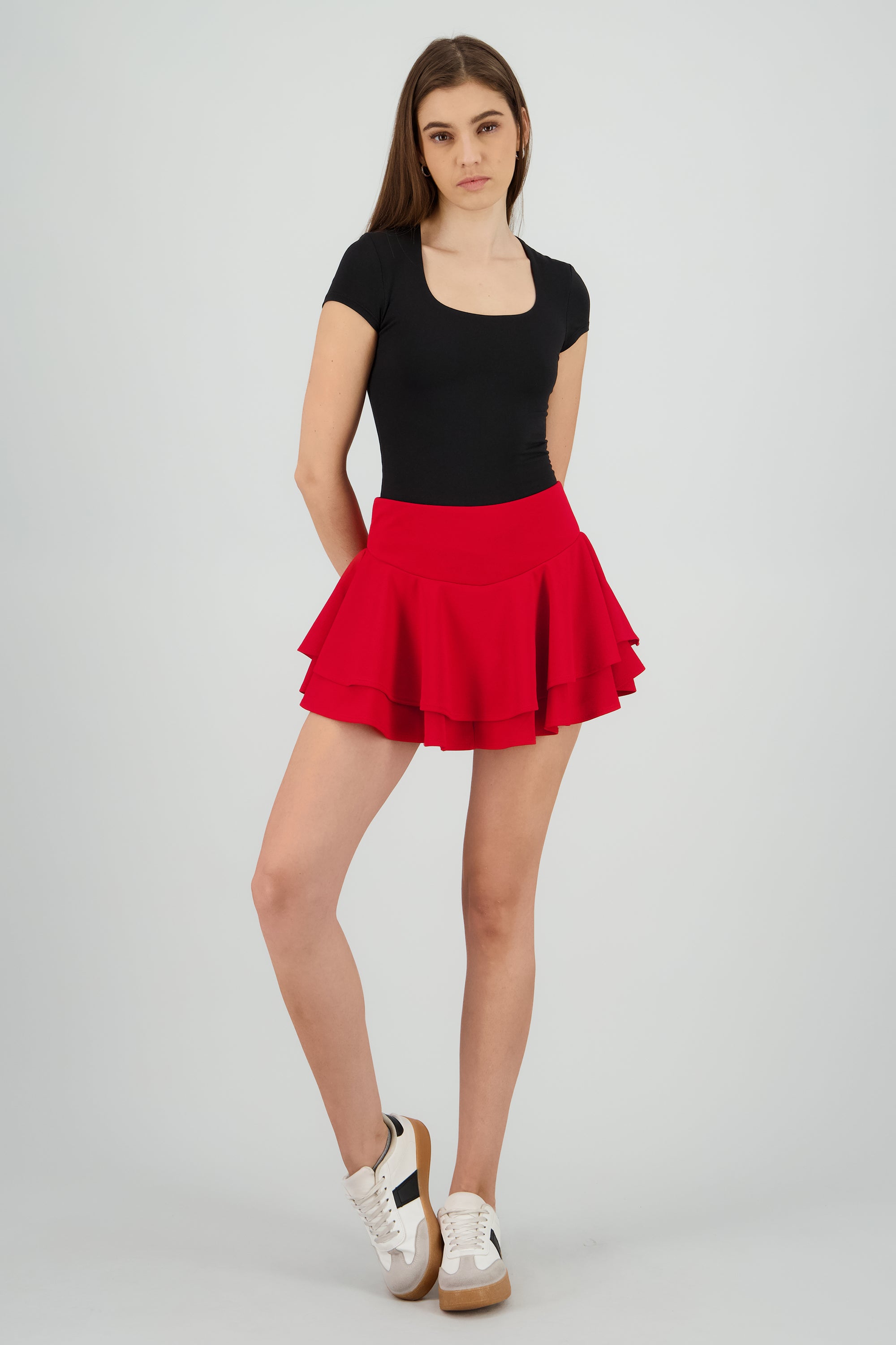 Falda Doble Olan ROJO QUEMADO