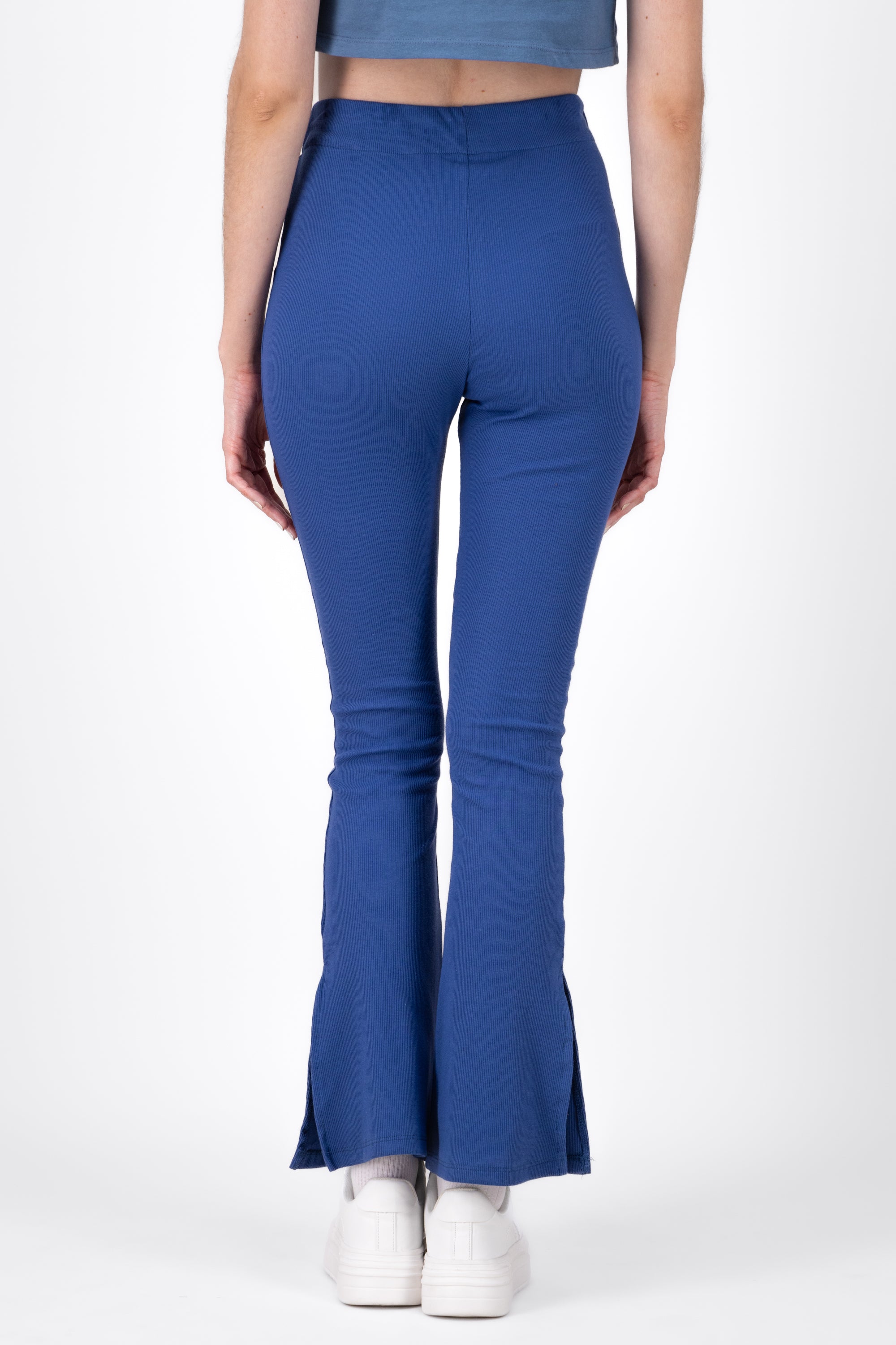 Pantalon Flare Rib AZUL