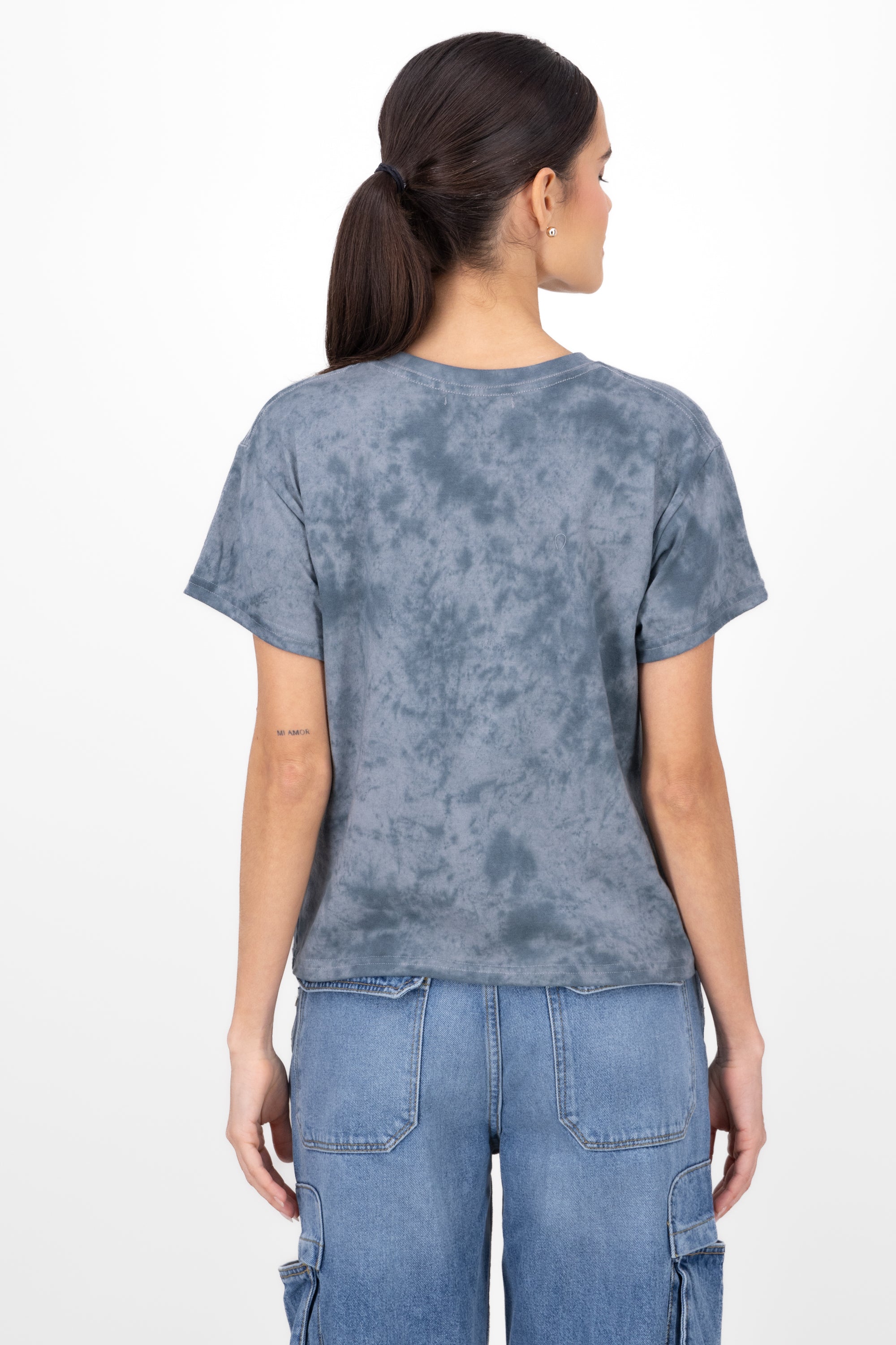 Playera Acid Wash Osito Brooklyn GRIS OBSCURO