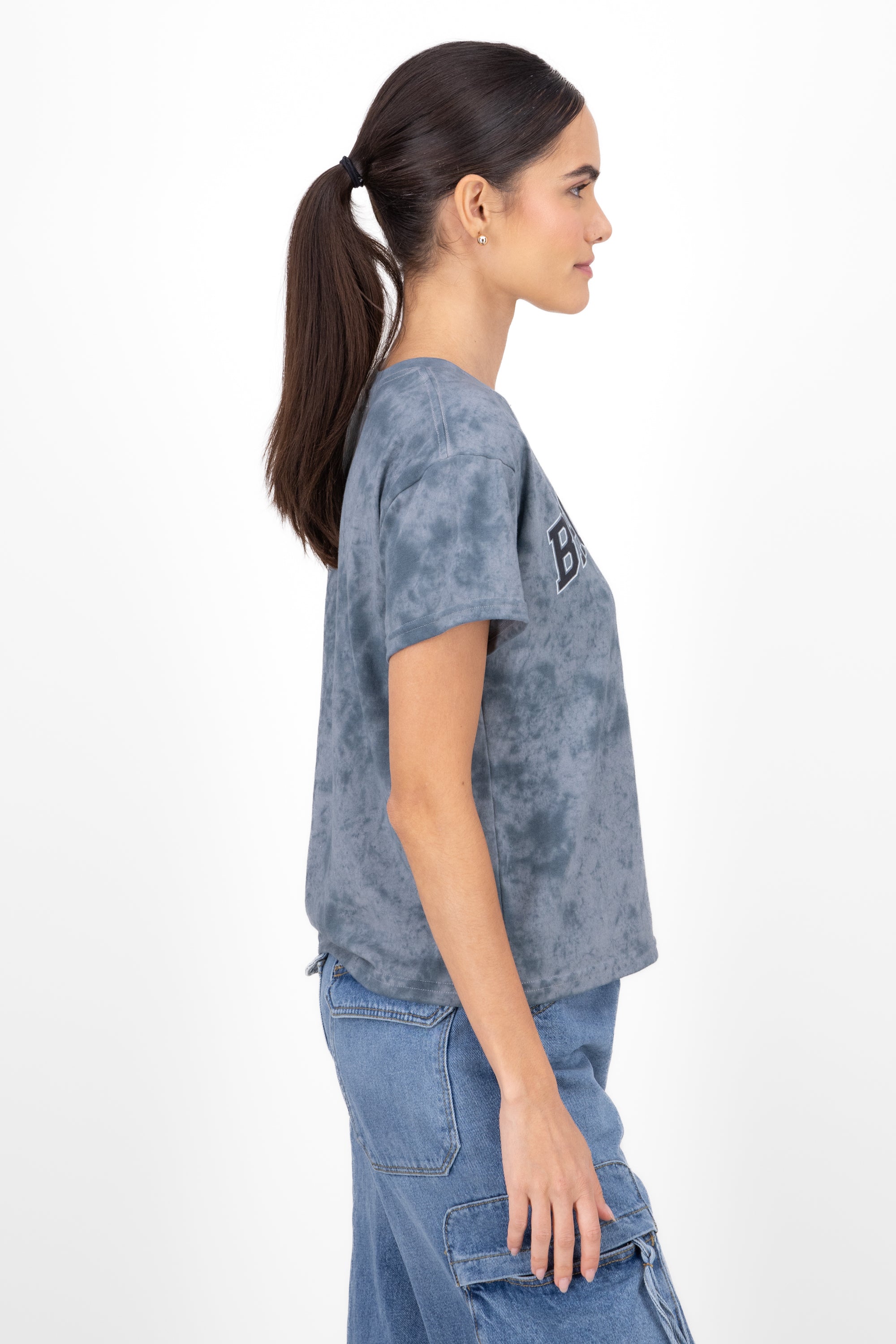 Playera Acid Wash Osito Brooklyn GRIS OBSCURO