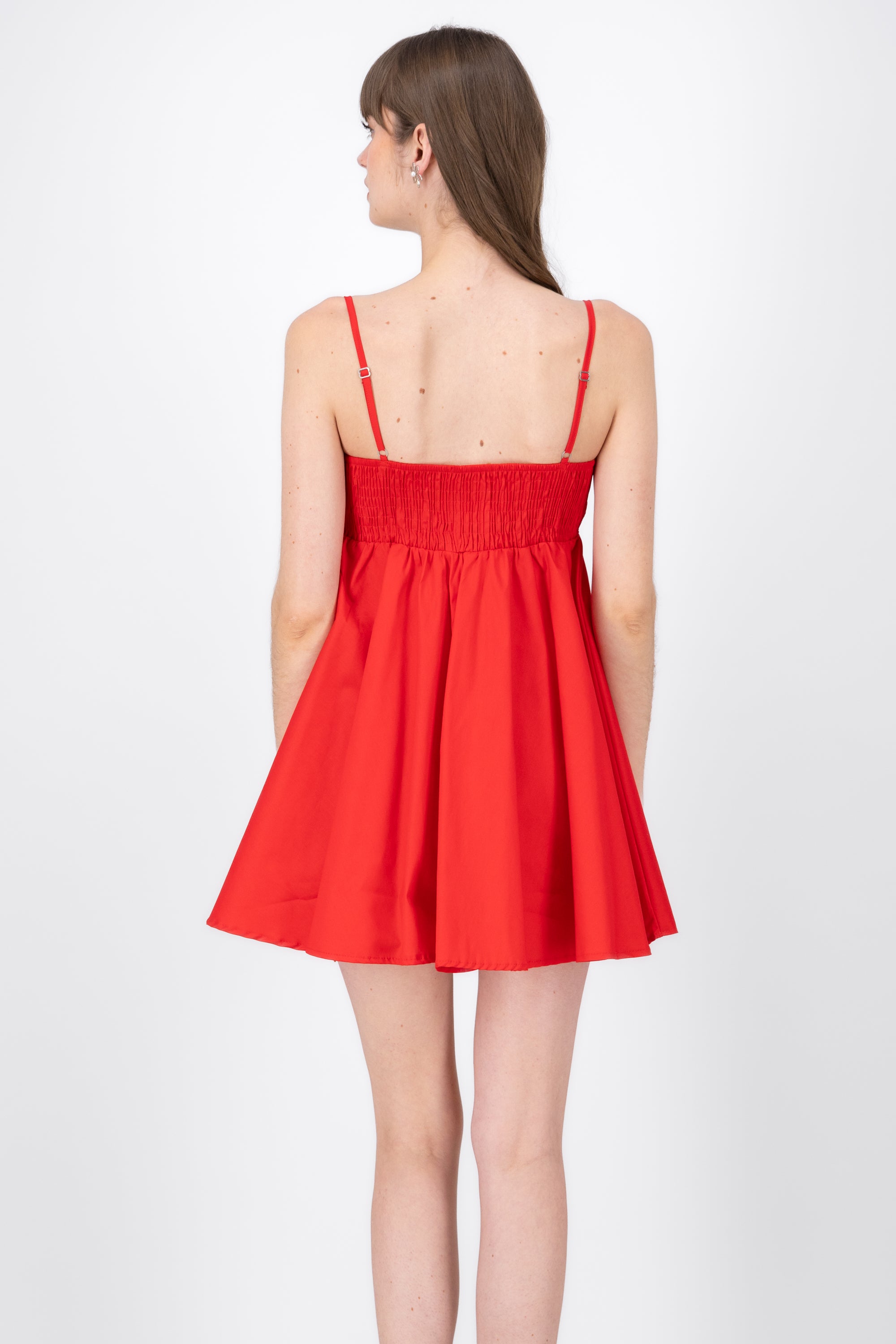 Vestido Midi Tirantes Detalle Escote ROJO