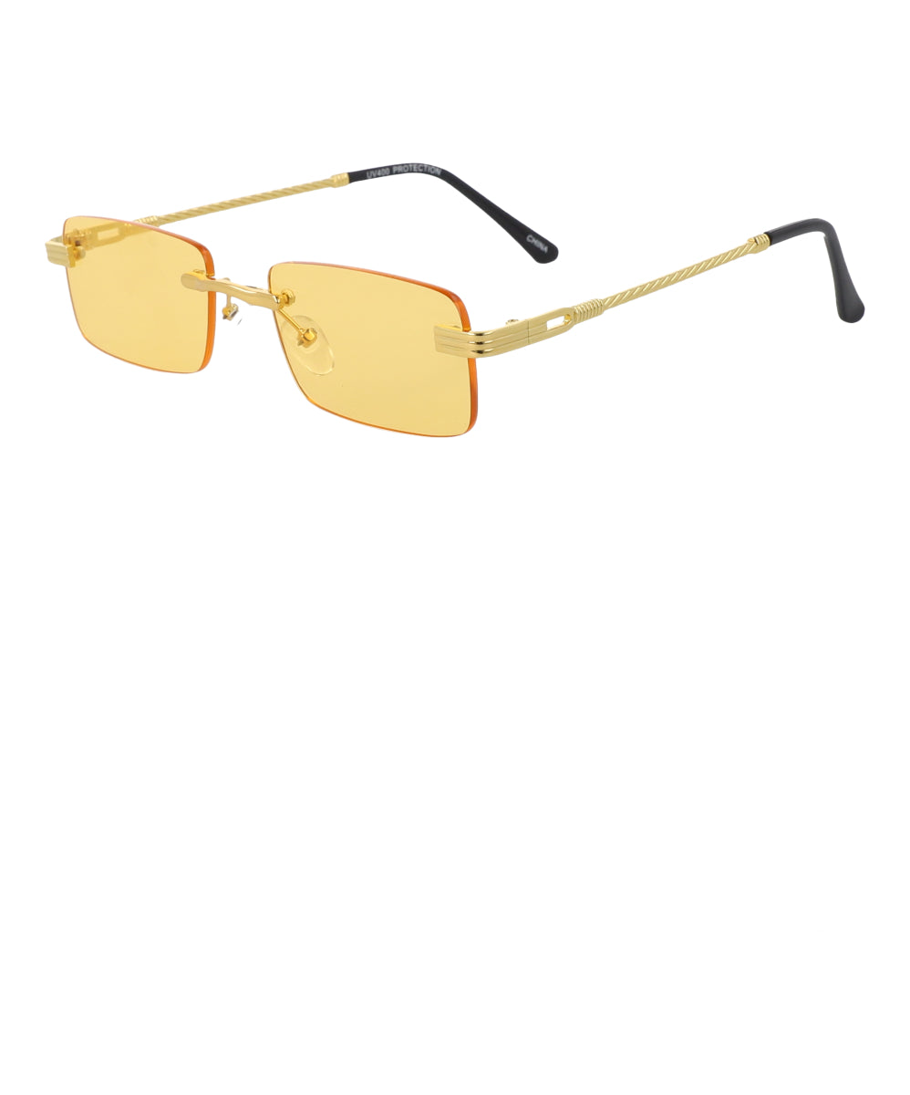 Lentes Rectangulo Rimeless Color AMARILLO