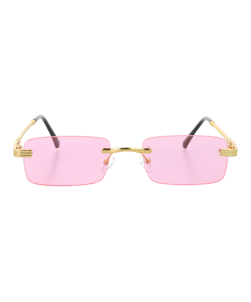 Lentes Rectangulo Rimeless Color ROSA