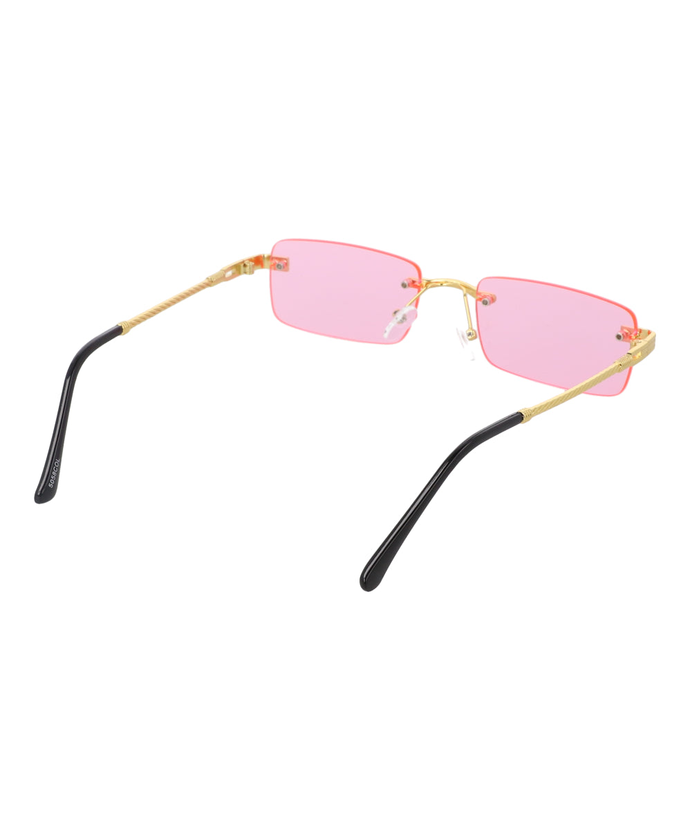 Lentes Rectangulo Rimeless Color ROSA